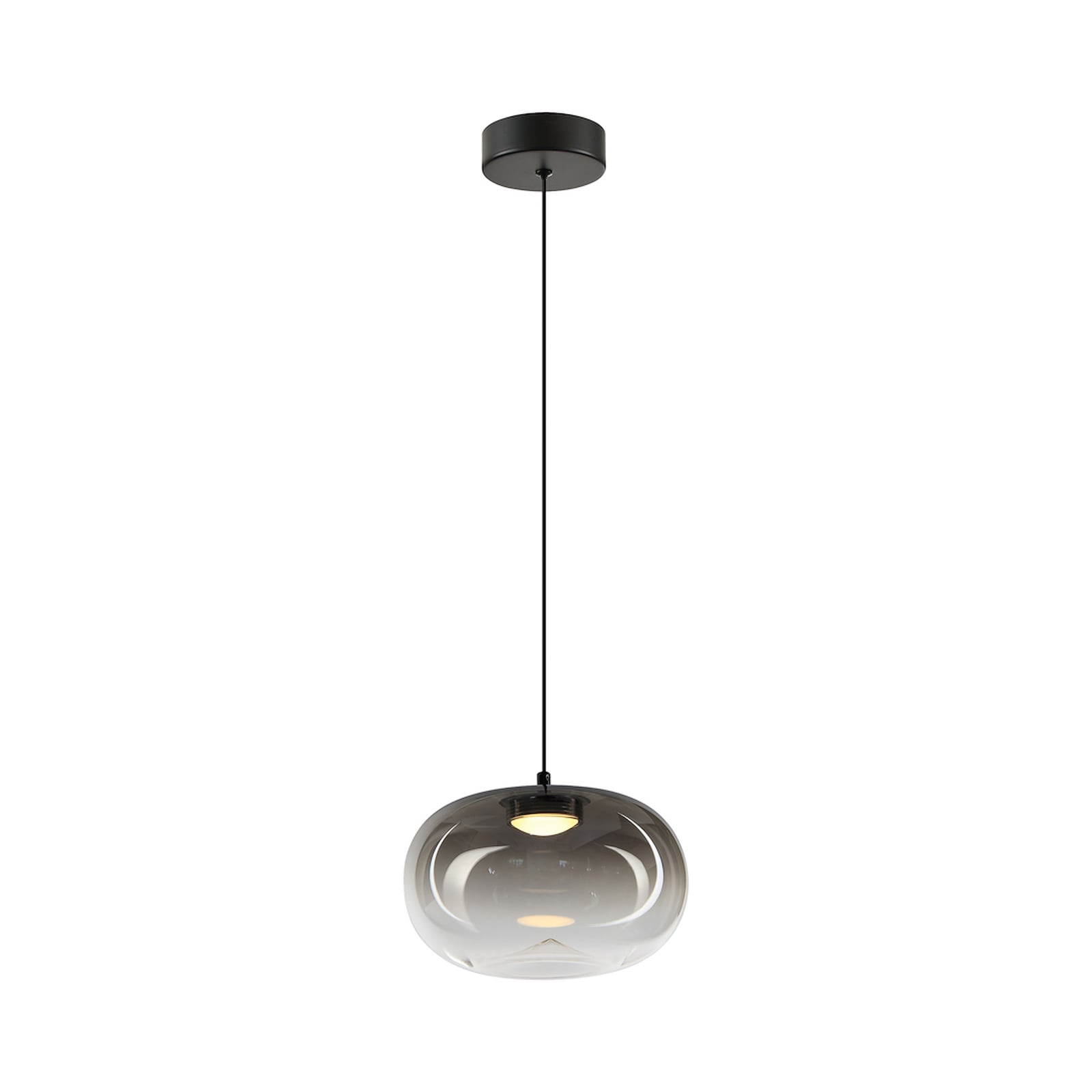 Κρεμαστό φωτιστικό LED Vaso, γκρι καπνού, Ø 18 cm, γυαλί Κρεμαστό φωτιστικό LED Vaso, γκρι καπνού, Ø 18 cm, γυαλί