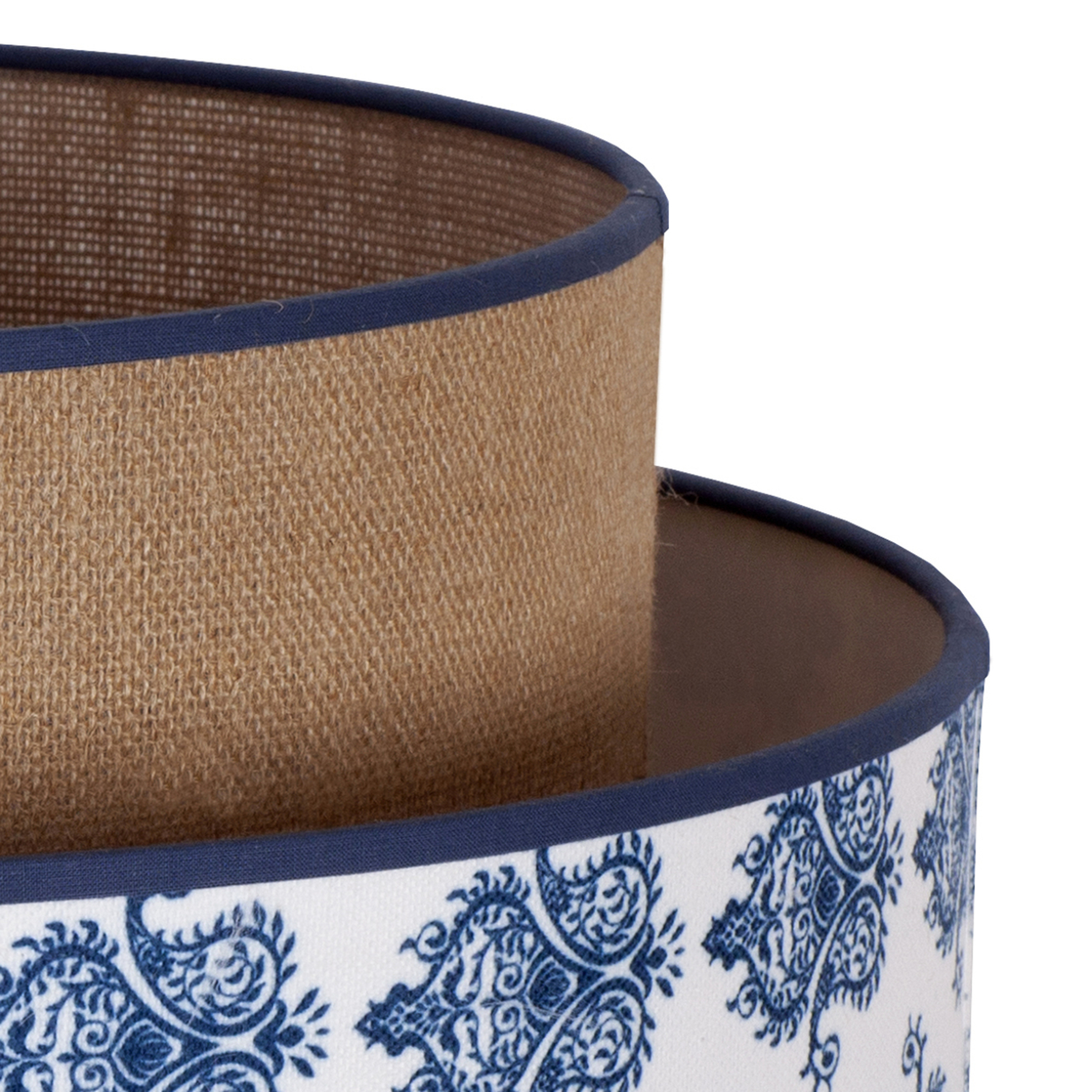 Stehleuchte Hampton Boho blau Ornament/Jute