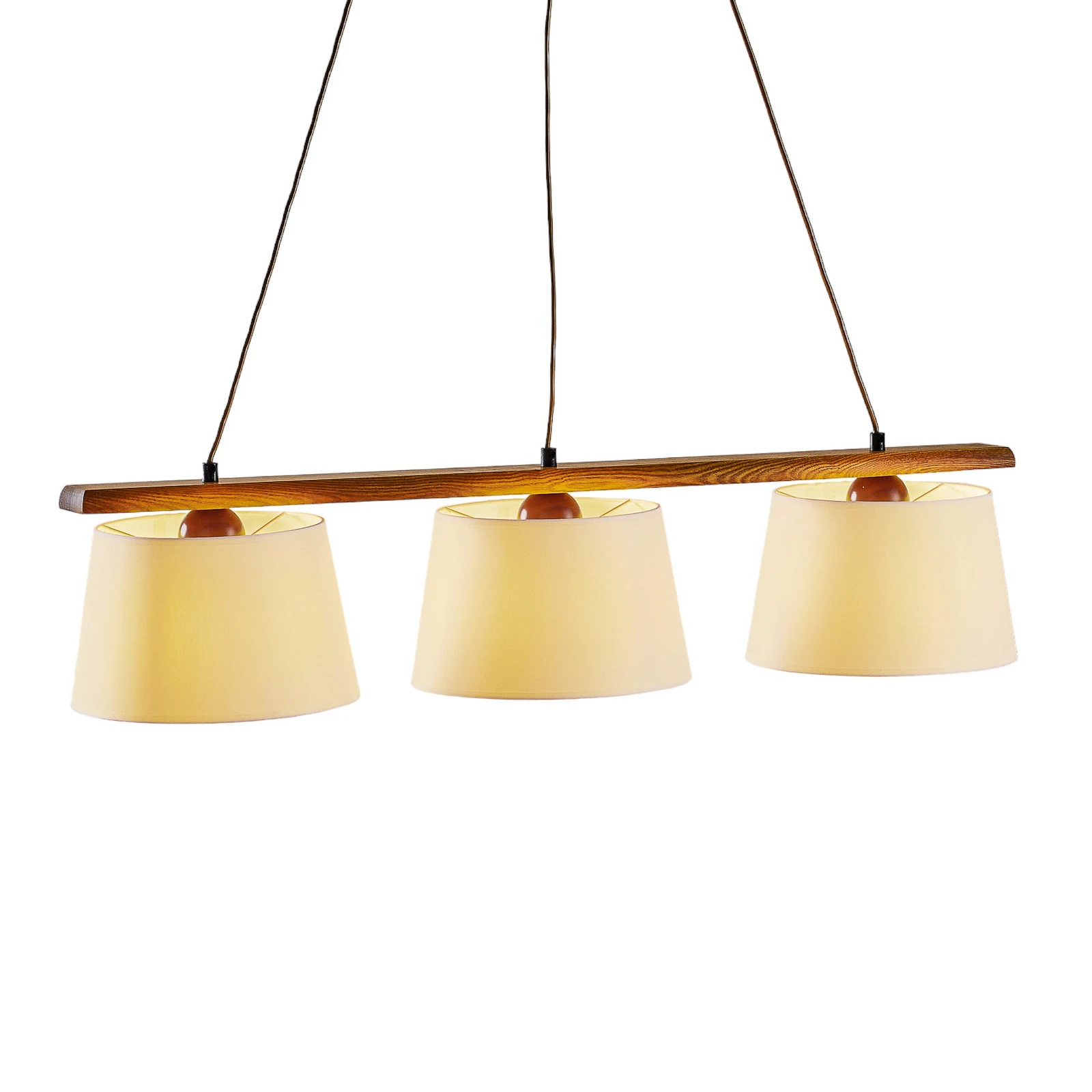 Lampada a sospensione Sweden, 3 luci, rovere rustico