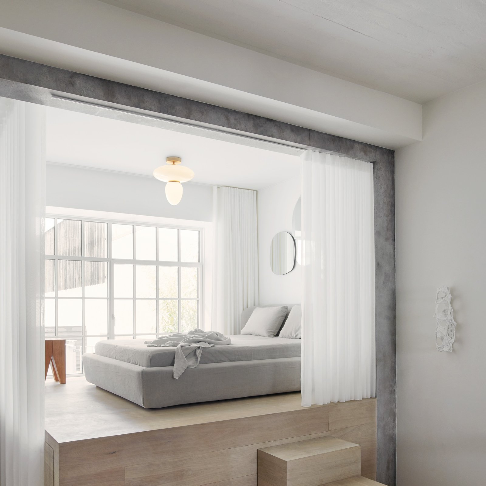 Rizzatto 42 Taklampe Opal/Satin Brass - Nuura