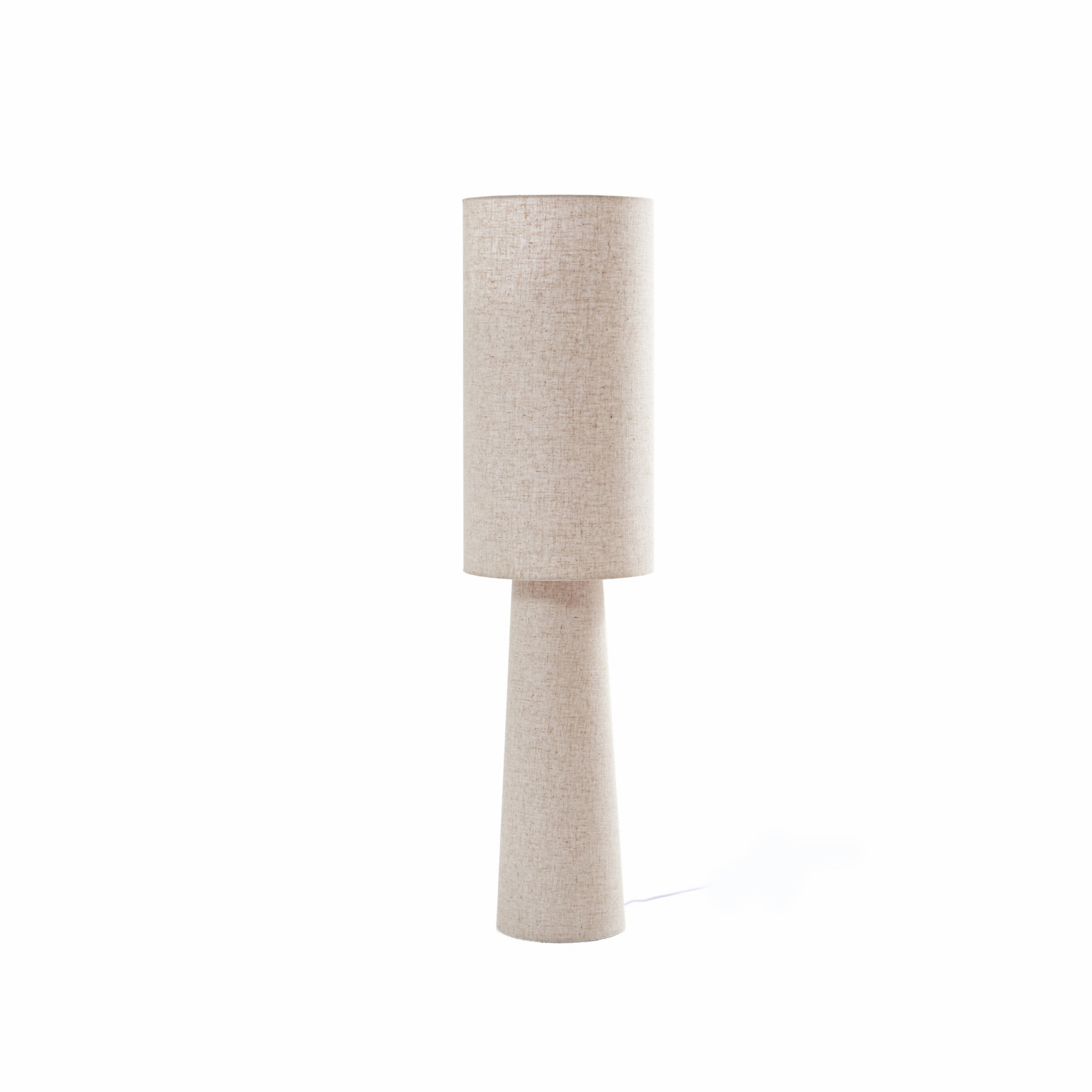 Elfie podna lampa, visina 124 cm, bež, lanena, 2x E27 - Lindby