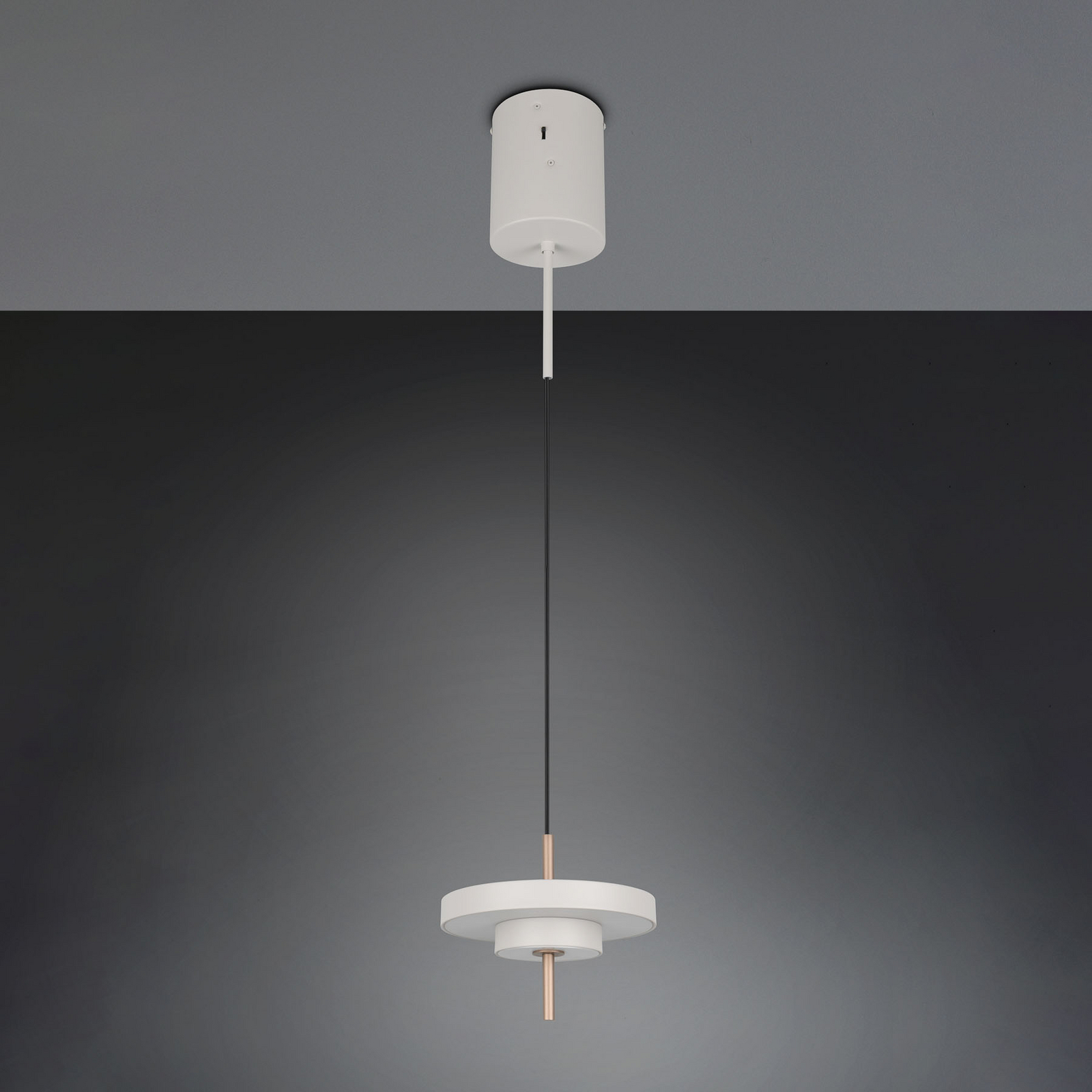 LED hanglamp Keaton, lichtgrijs, Ø 20 cm, metaal, CCT LED hanglamp Keaton, lichtgrijs, Ø 20 cm, metaal, CCT