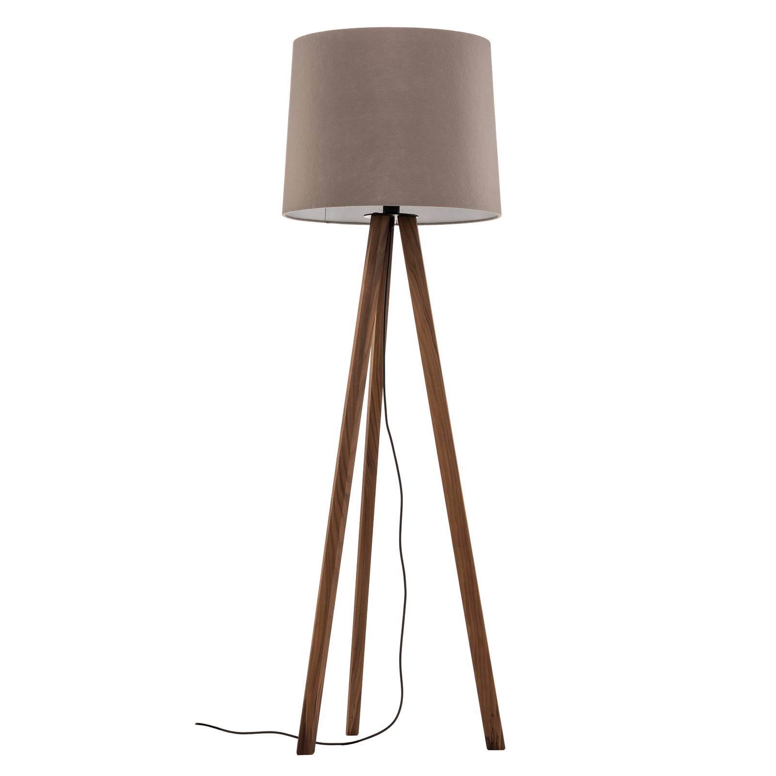 Image of Rothfels Alos lampe trépied, noyer, feutre gris 4251911760859