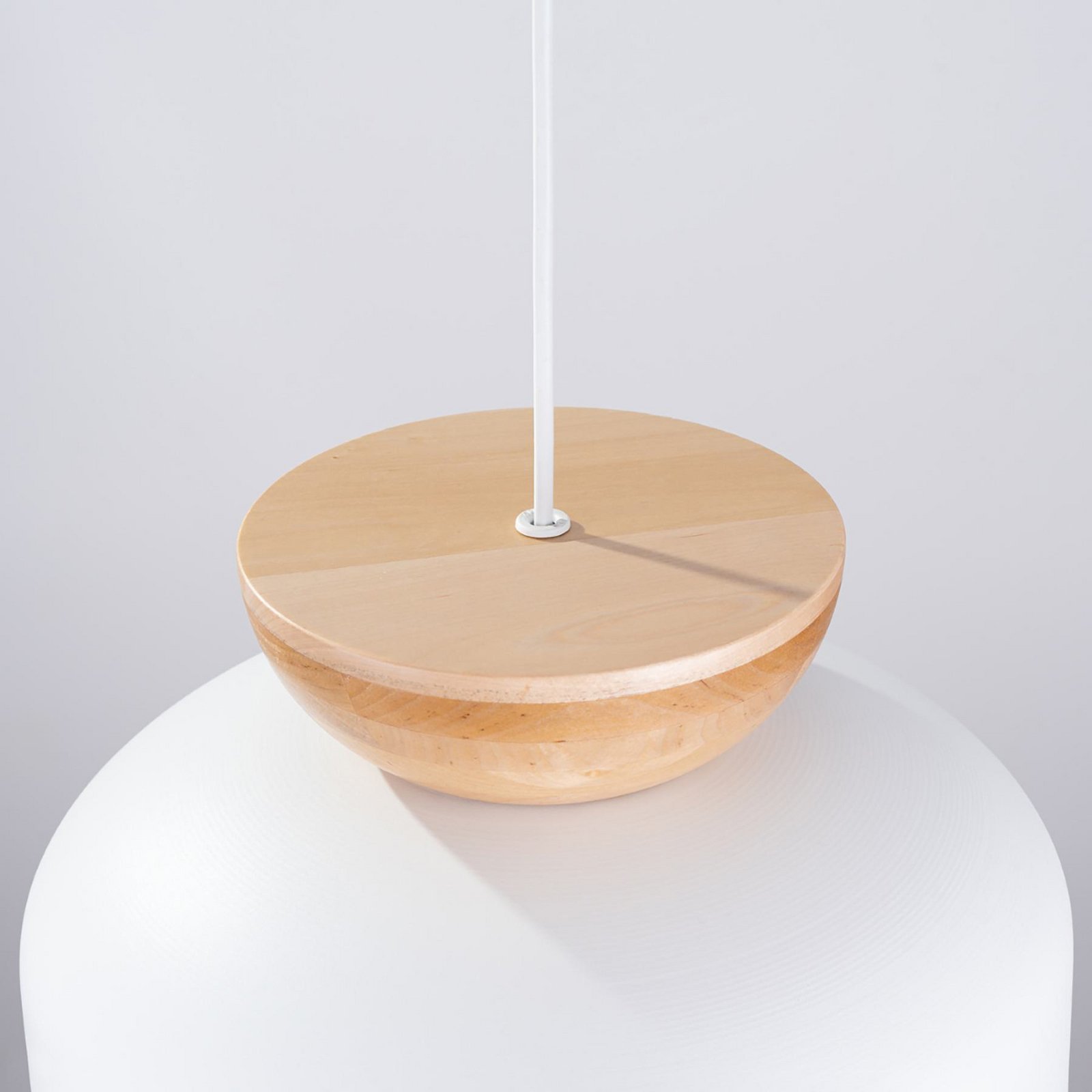 Marion pendant light, Ø 29.5 cm, wood, steel