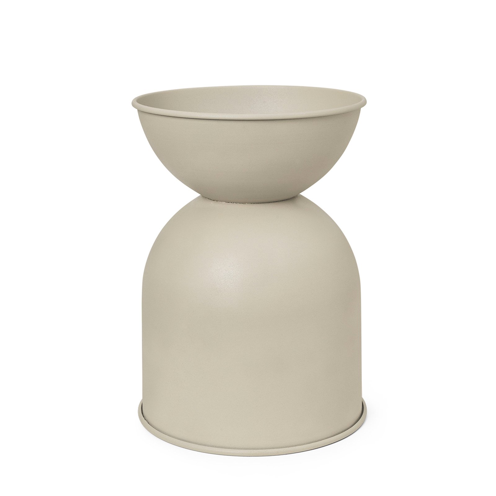 ferm LIVING flower pot Hourglass, beige, Ø 50 cm, reversible