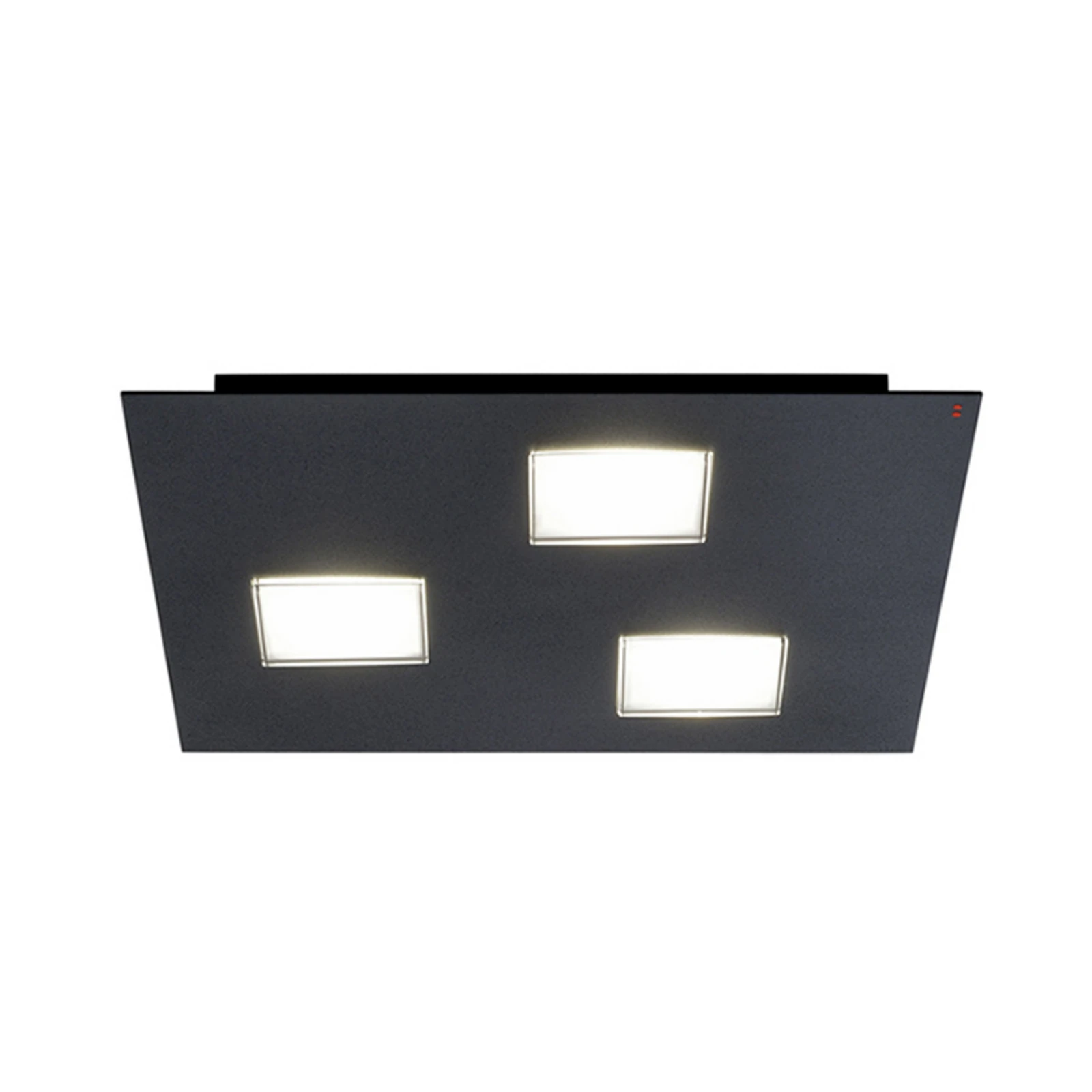 Black painted Quarter LED ceiling lamp, three-bulb