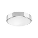 Taklampe Jaris, buet glass, Ø 26 cm, krom