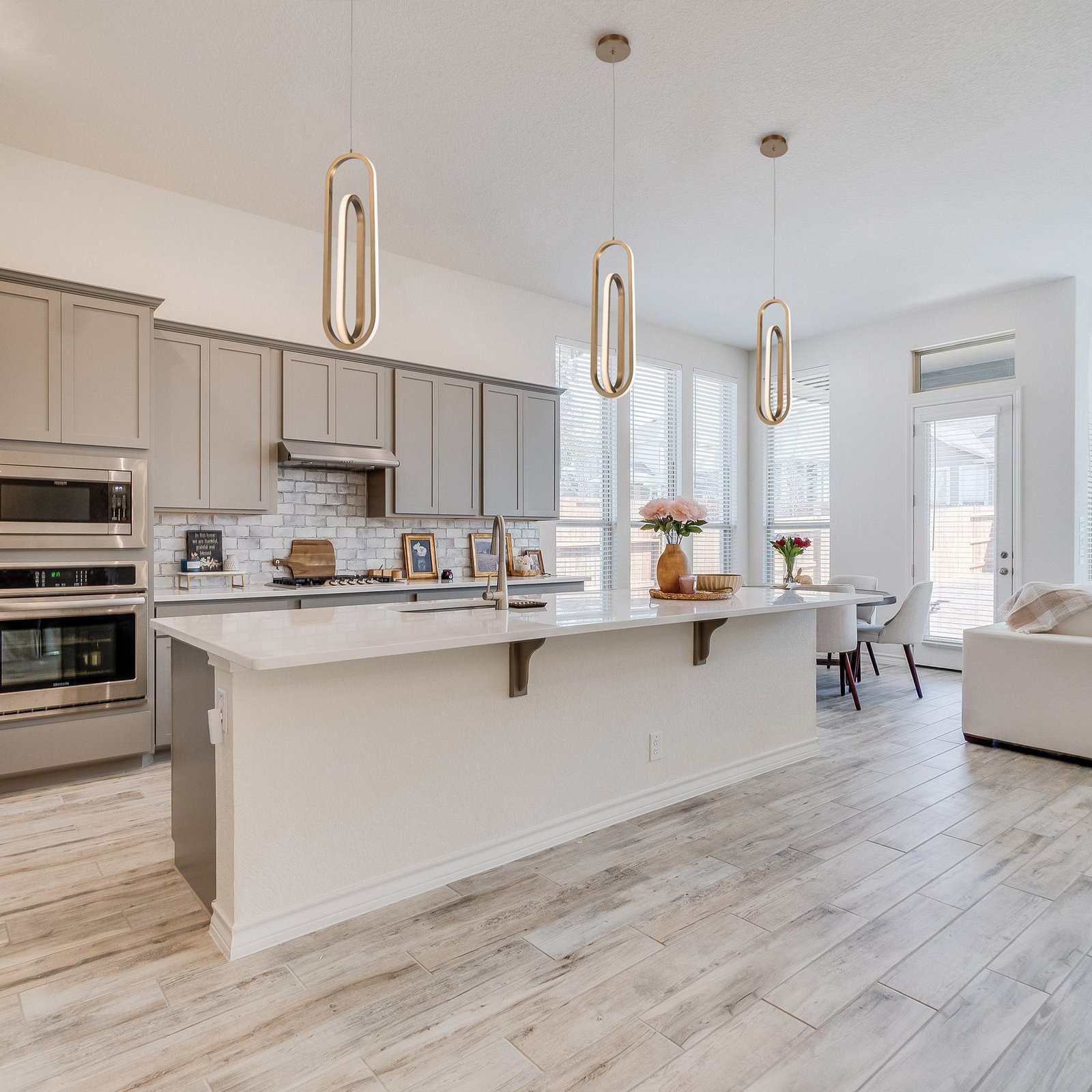 LED hanglamp DENMARK, goud geborsteld, Ø 21 cm, metaal