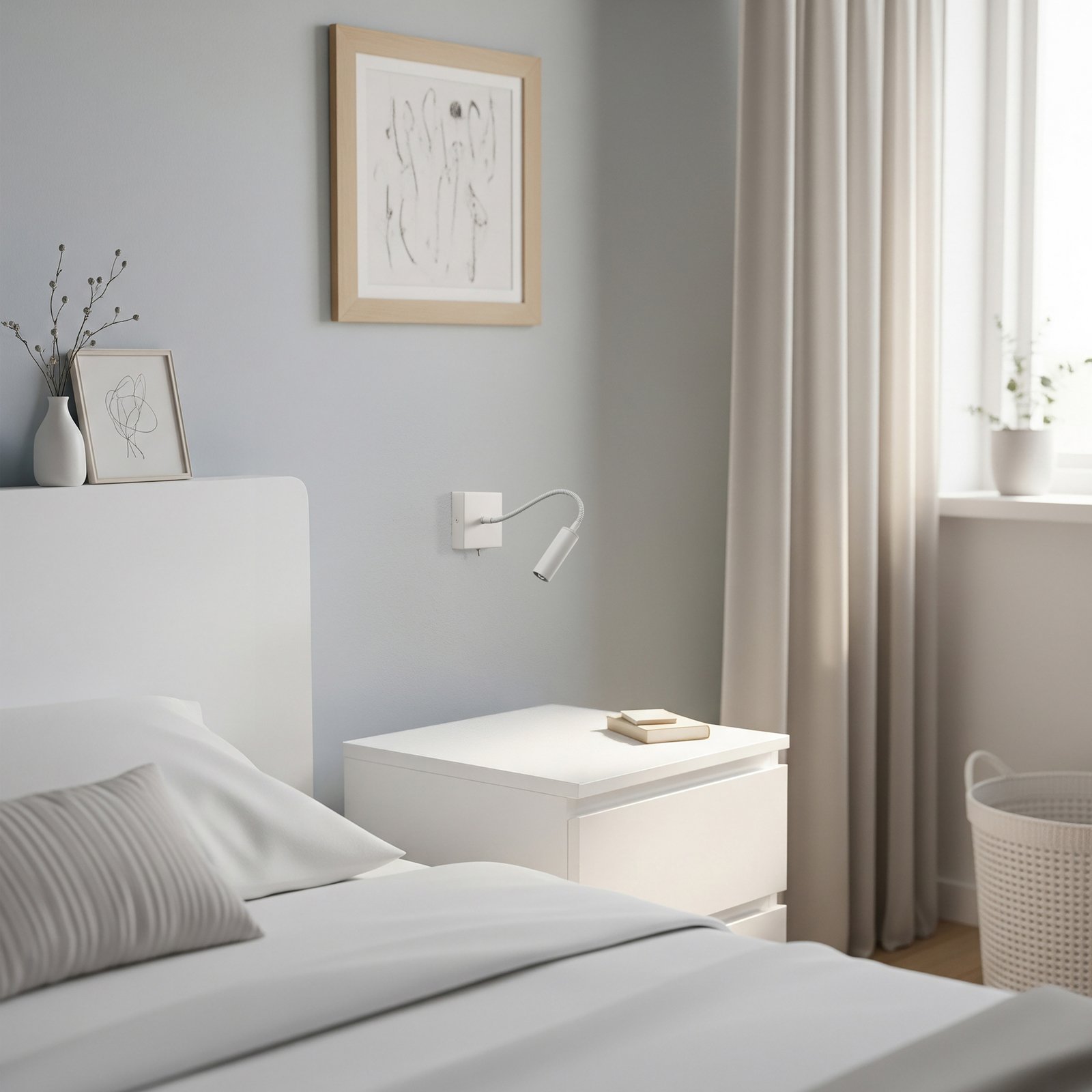 Ojos wall lamp, cream, reading lamp, adjustable, 33 cm, G9