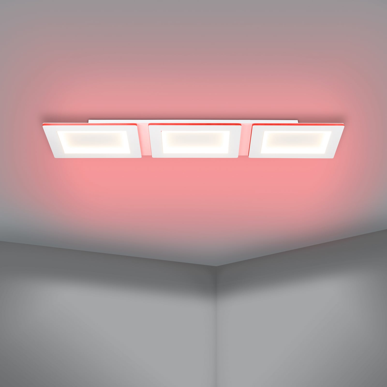 EGLO connect LED ceiling lamp Padrogiano-Z 3-bulb, 120 x 30 cm