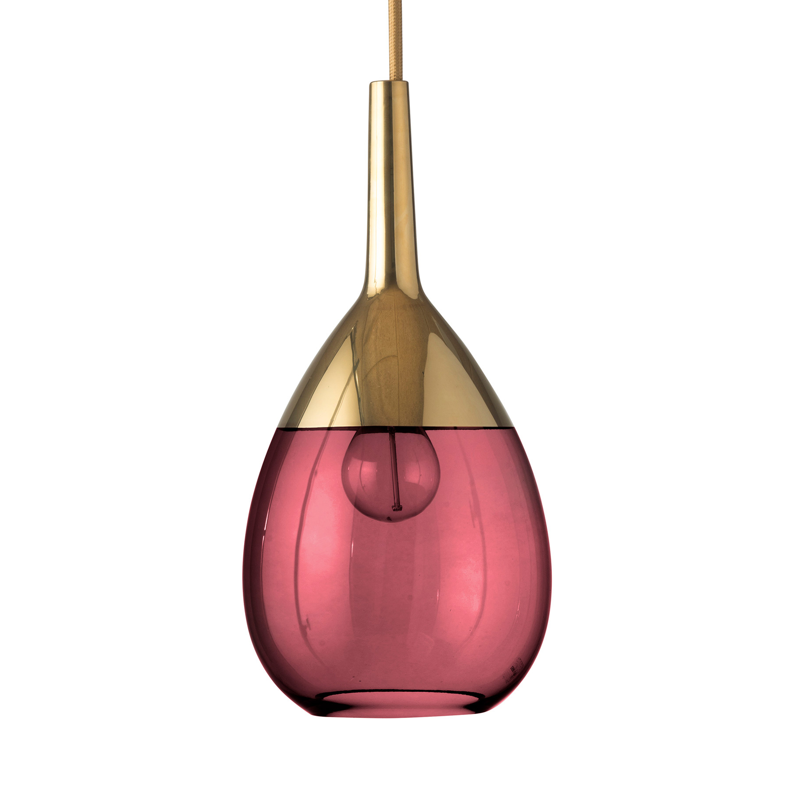 EBB & FLOW Lute S hanglamp goud robijnrood