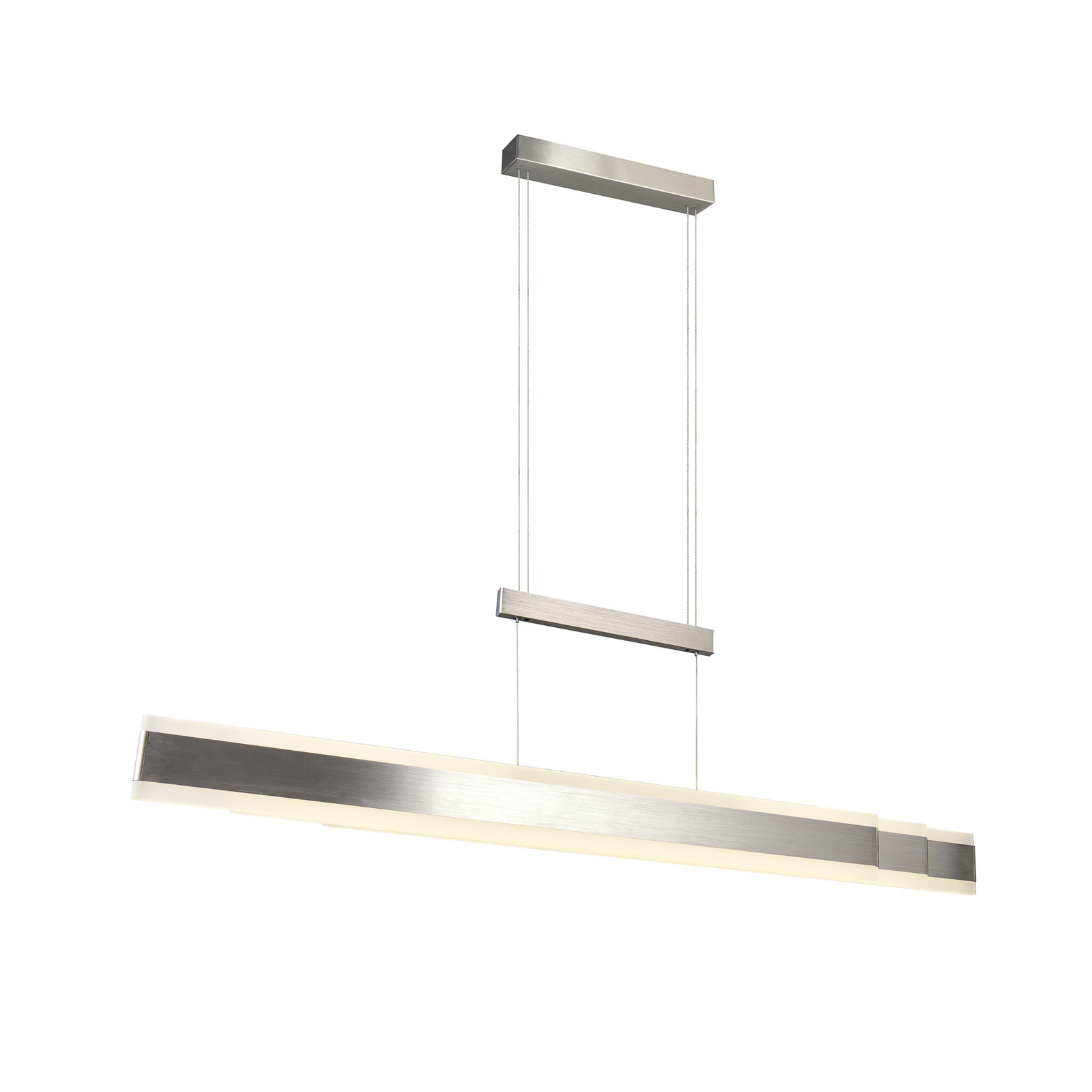 LED-hänglampa Arcola, nickelfärgad, 152 cm, CCT Touchdimmer LED-hänglampa Arcola, nickelfärgad, 152 cm, CCT Touchdimmer