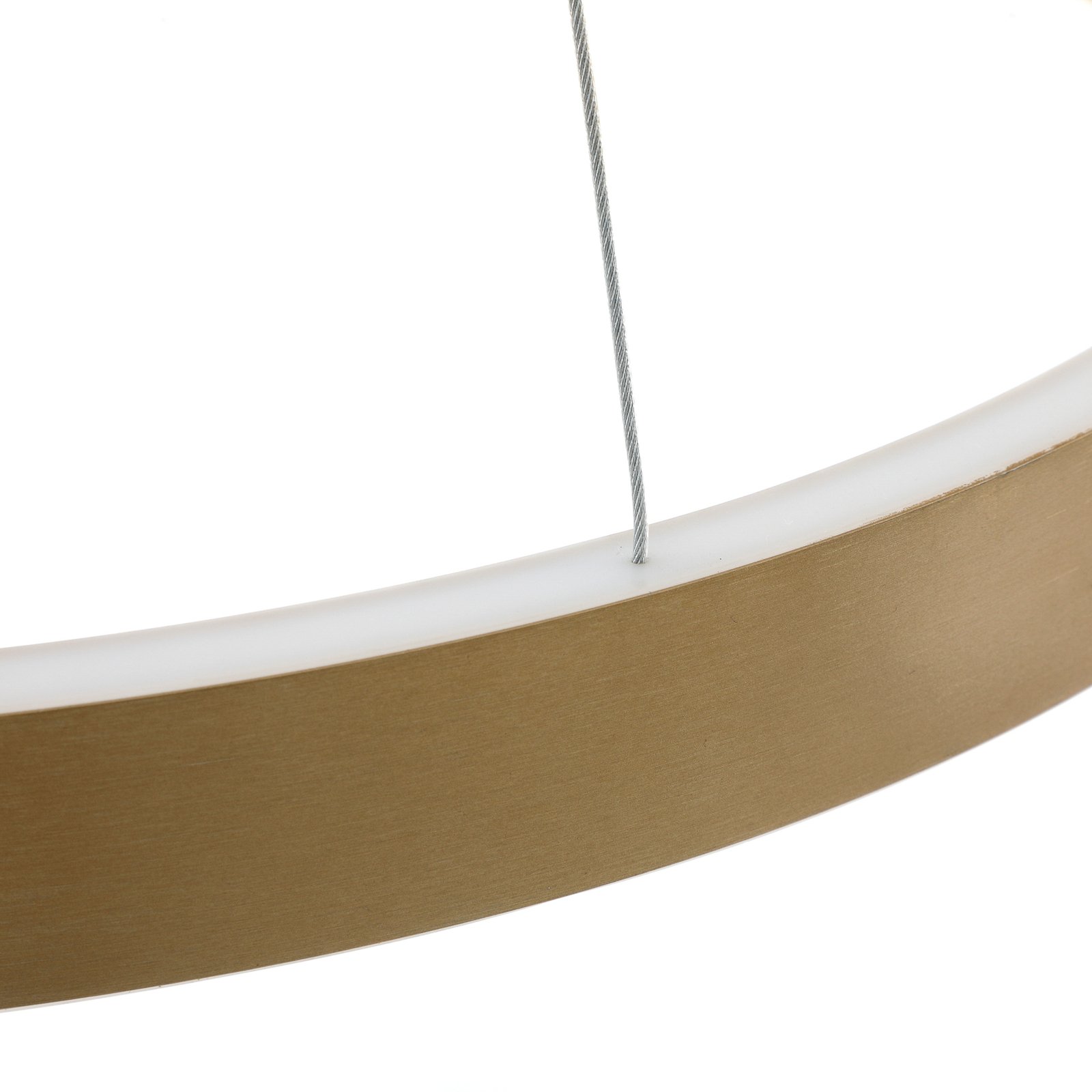 Lucande Smart LED viseče svetilo Yonam, zlato, 1-svetlobno, Tuya