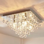 Annica Square Ceiling Lamp Chrome/Clear - Lindby