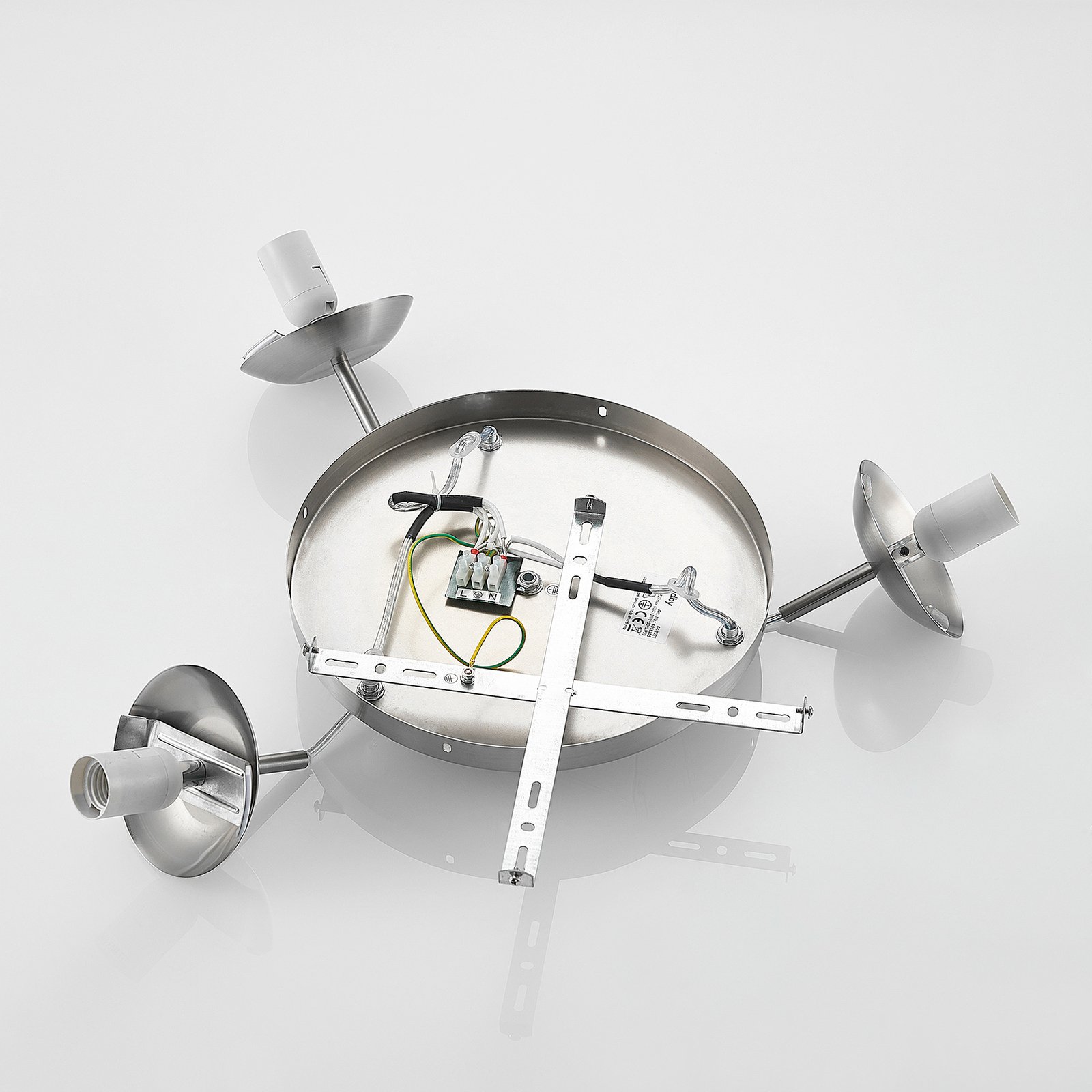 Heleska 3 Round Hanglamp Opal/Nickel - Lindby