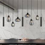 Reflexion pendant light, metal, glass, 9-bulb, black