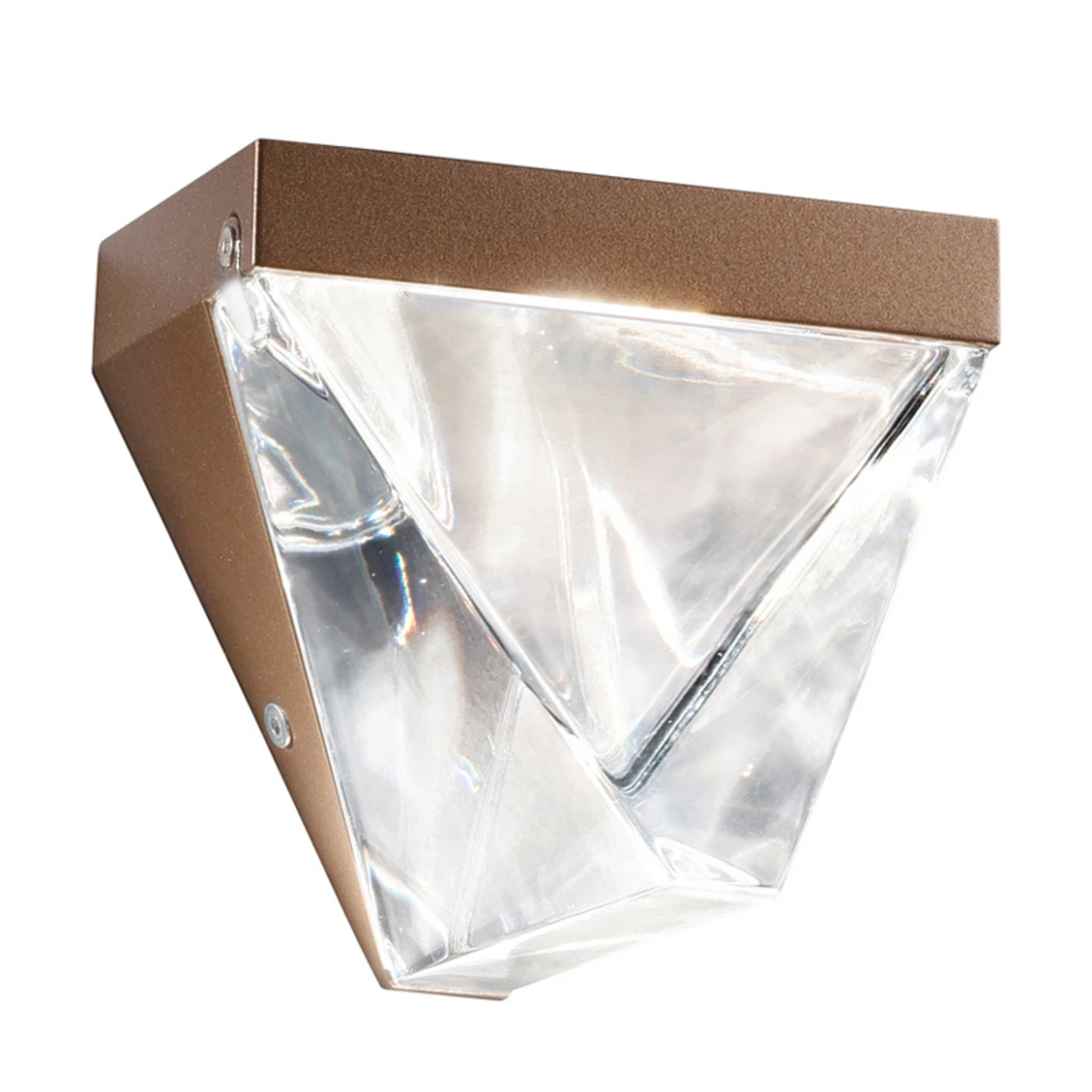 Fabbian Tripla - aplique LED de cristal, bronce