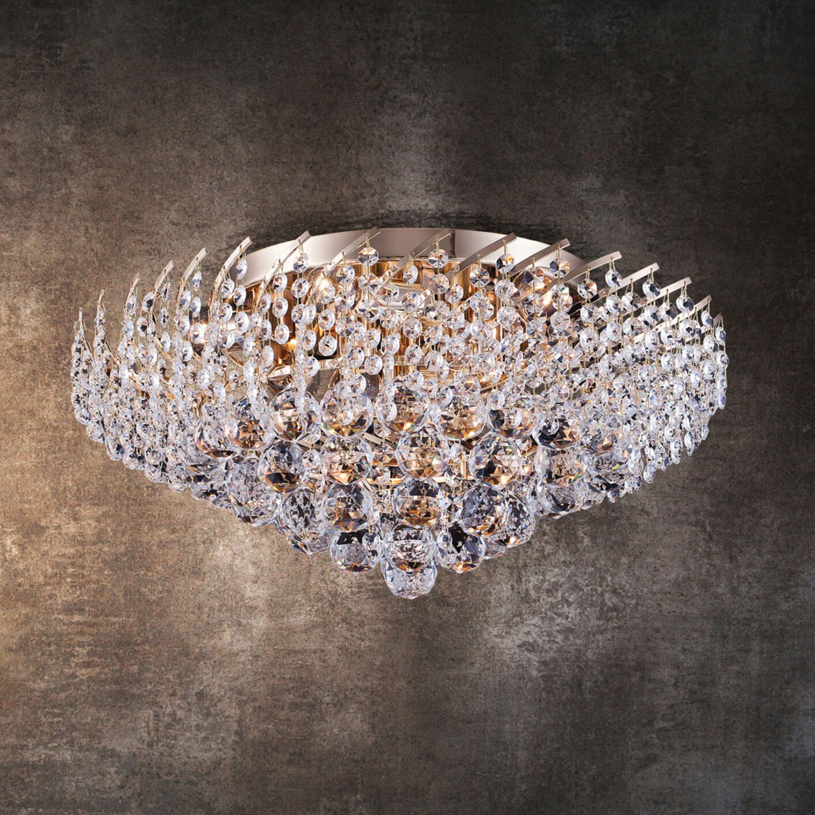 Maytoni Plafonieră cristal Karolina Ø 51 cm - Camera de zi / sufragerie - auriu transparent