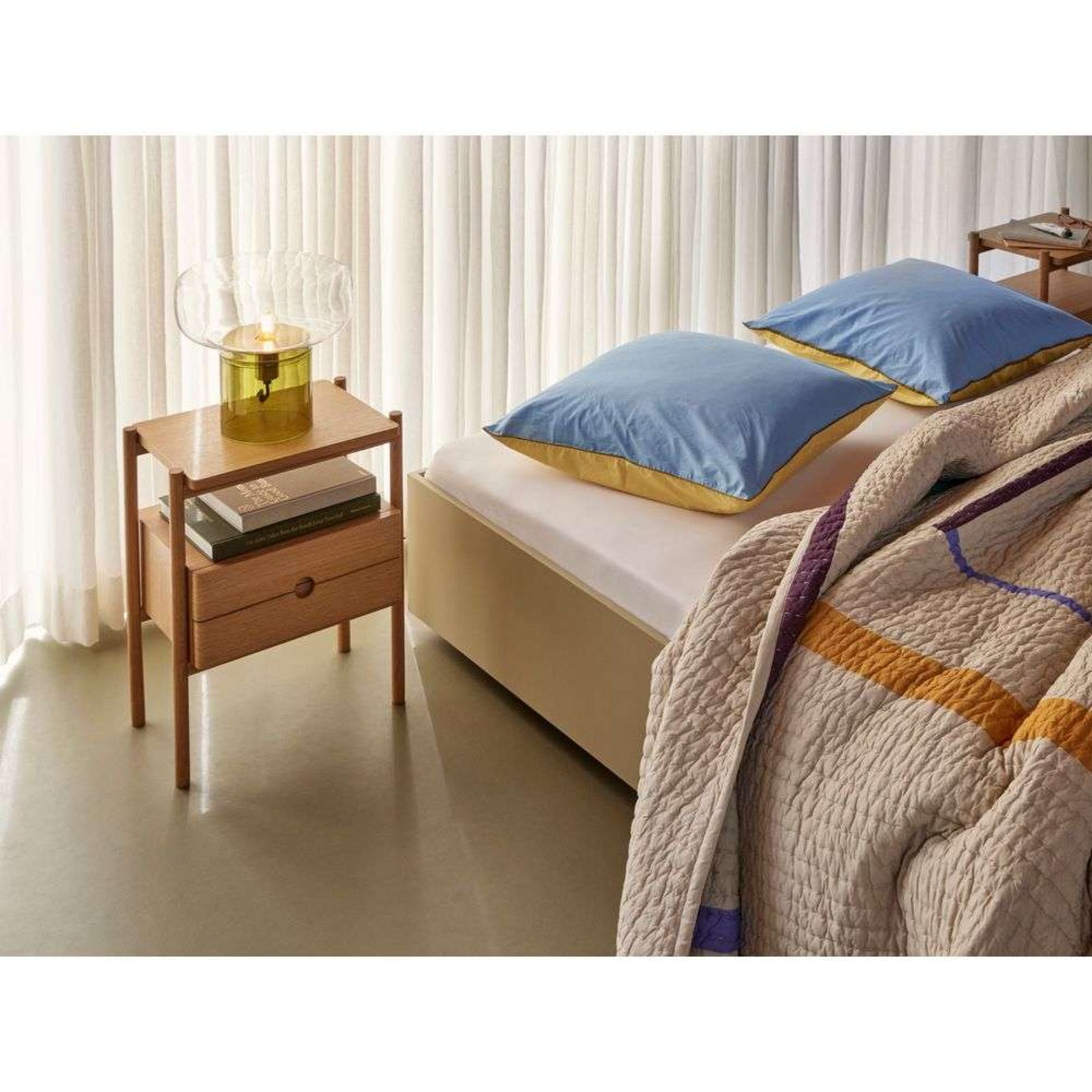 Twist Bedspread Square 260x260 Sand/Multi - Hübsch