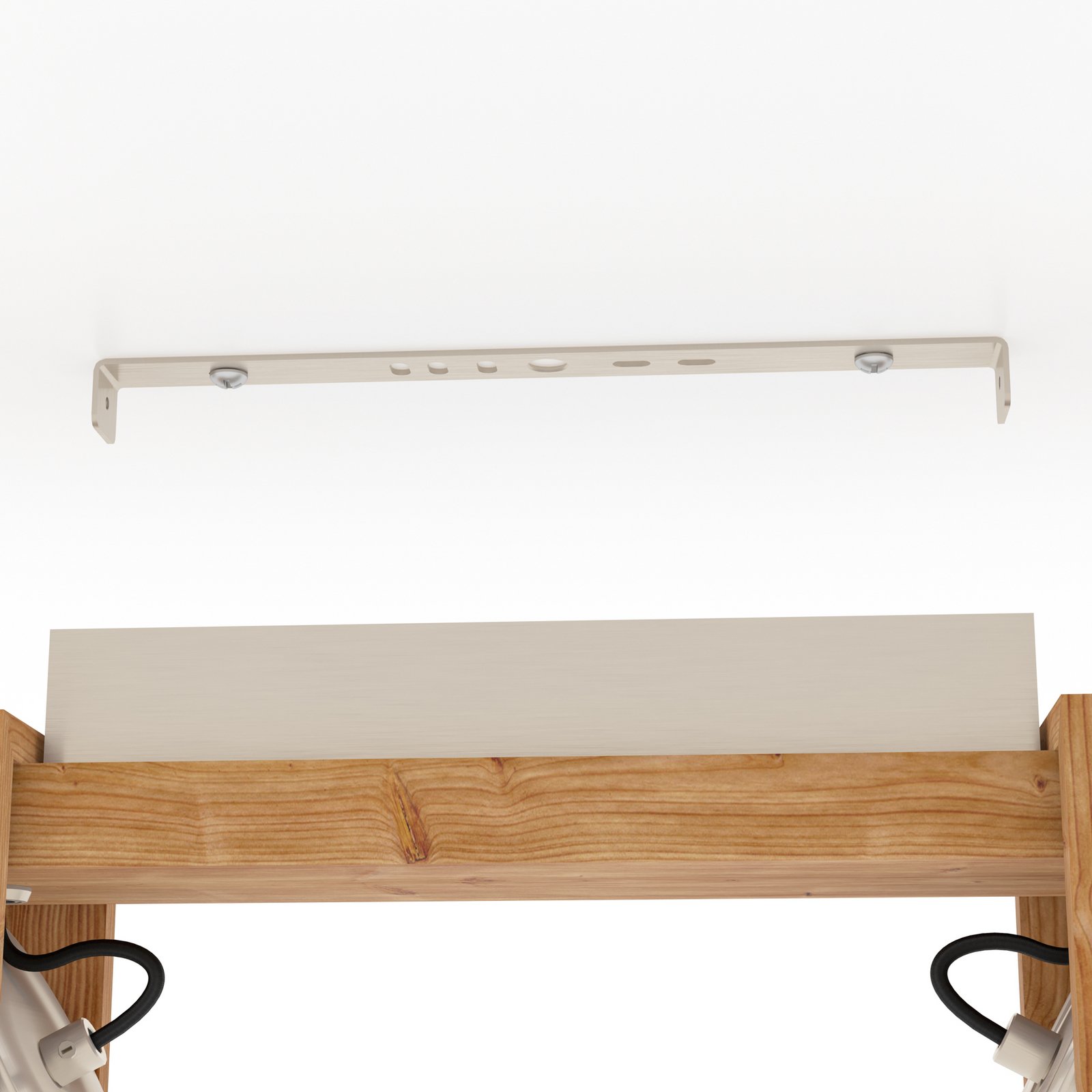 Deckenstrahler Cawton, Länge 58,5 cm, stahl/braun, 2-flg.