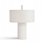 Margin Portable Table Lamp, White Canvas - New Works