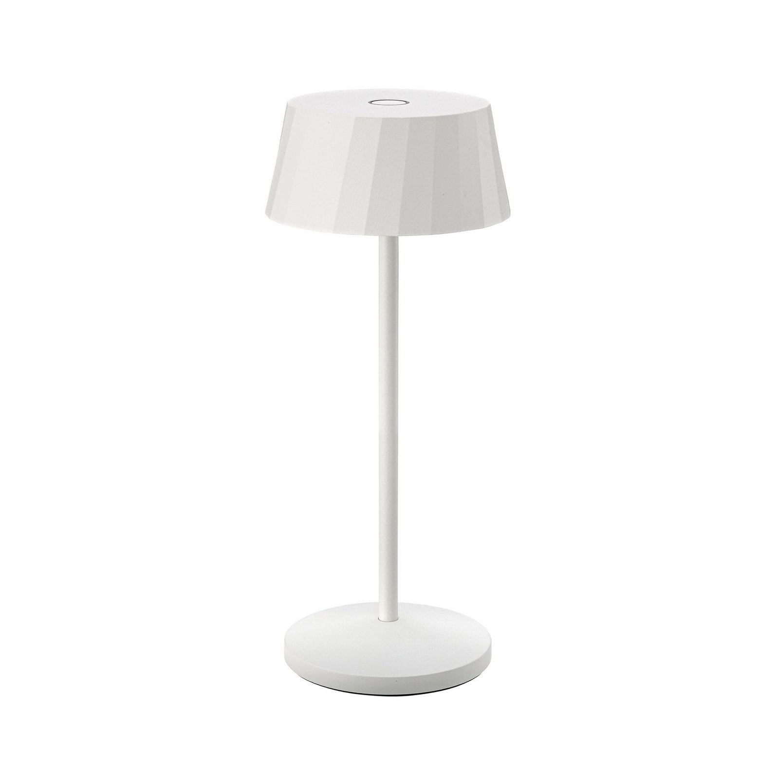 LED újratölthető asztali világítás Facetta, fehér, 22 cm, fém, CCT IP44