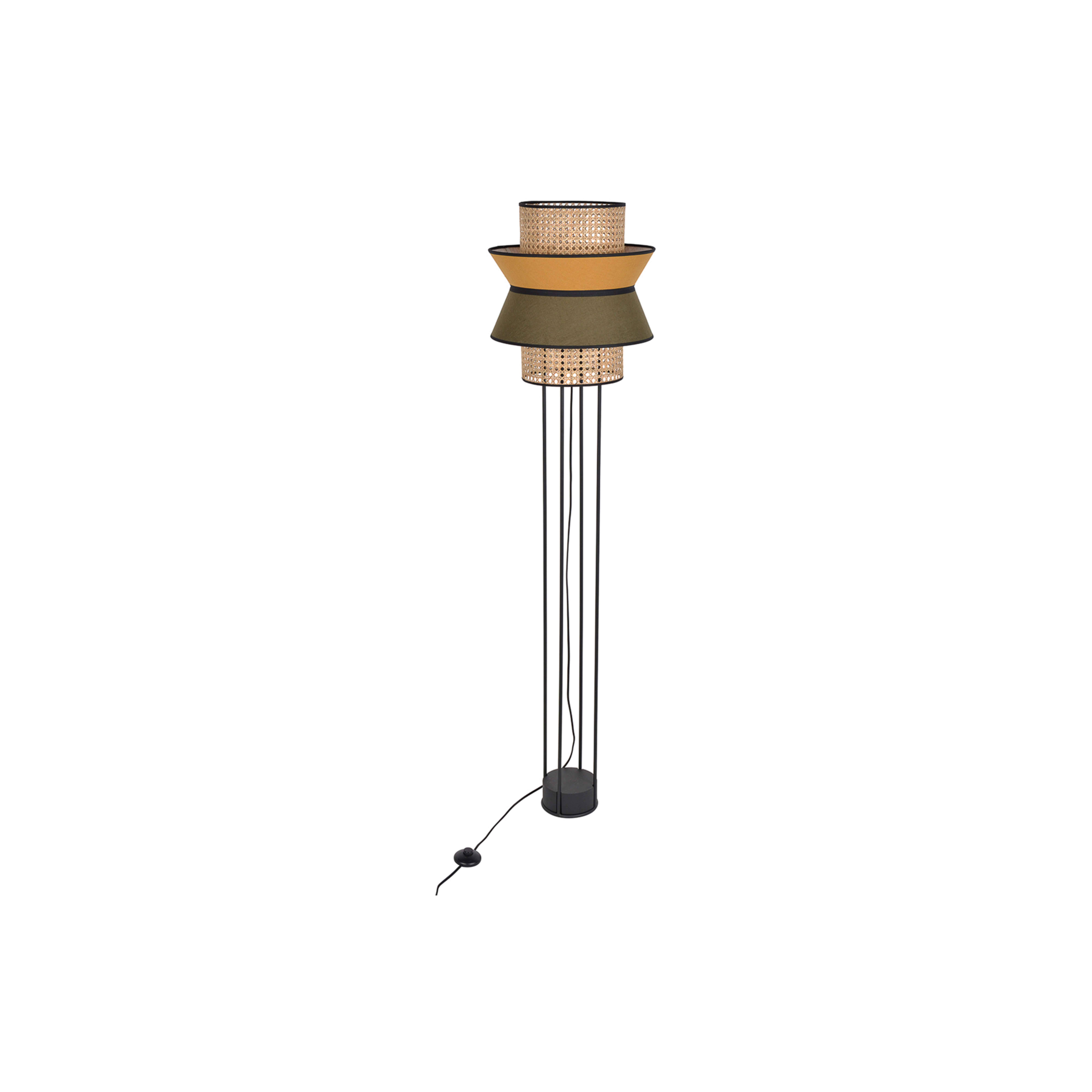 Lampe sur pied Singapour DBL, kaki/curry - MARKET SET