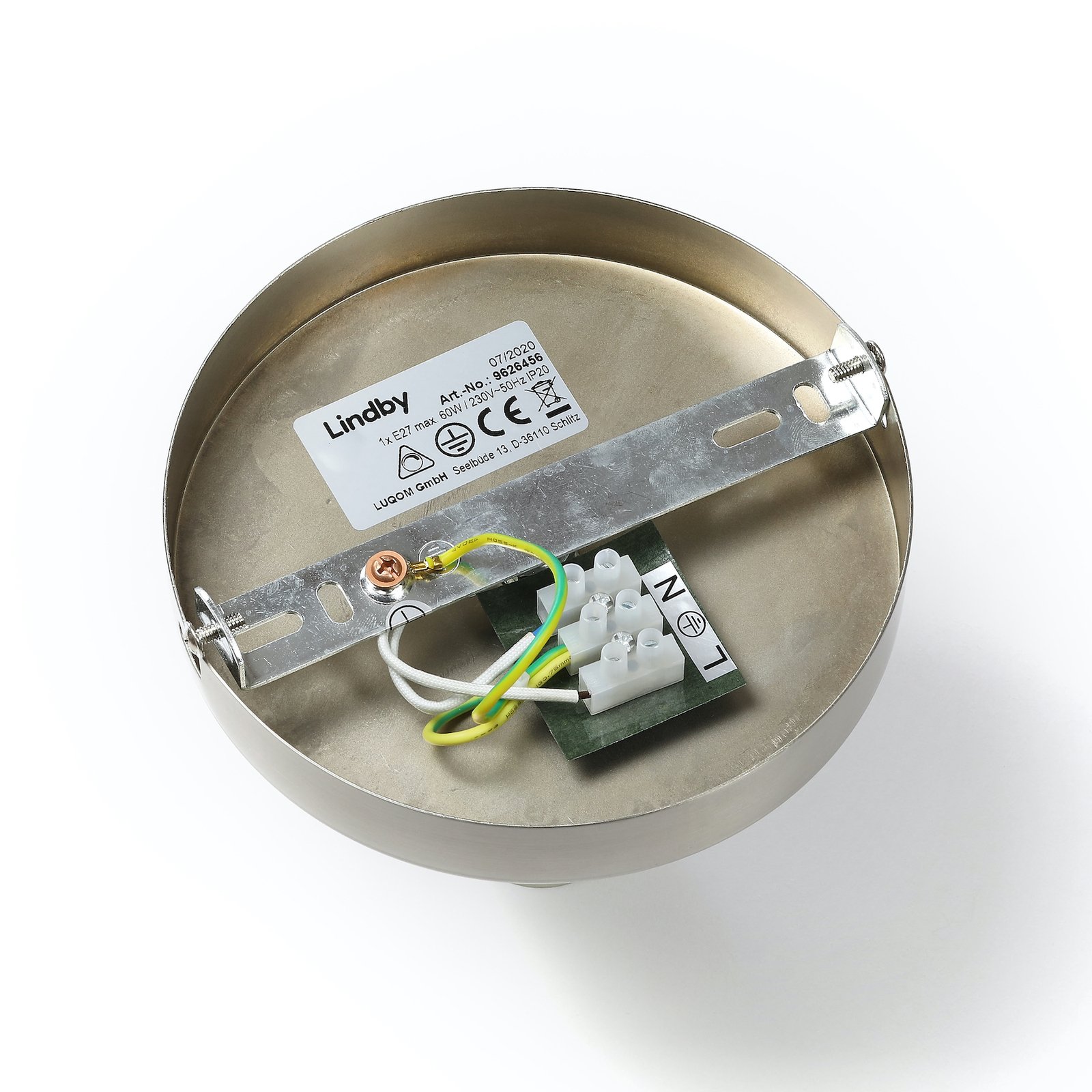 Sonika Ceiling Lamp Satin Nickel/Opal White - Lindby