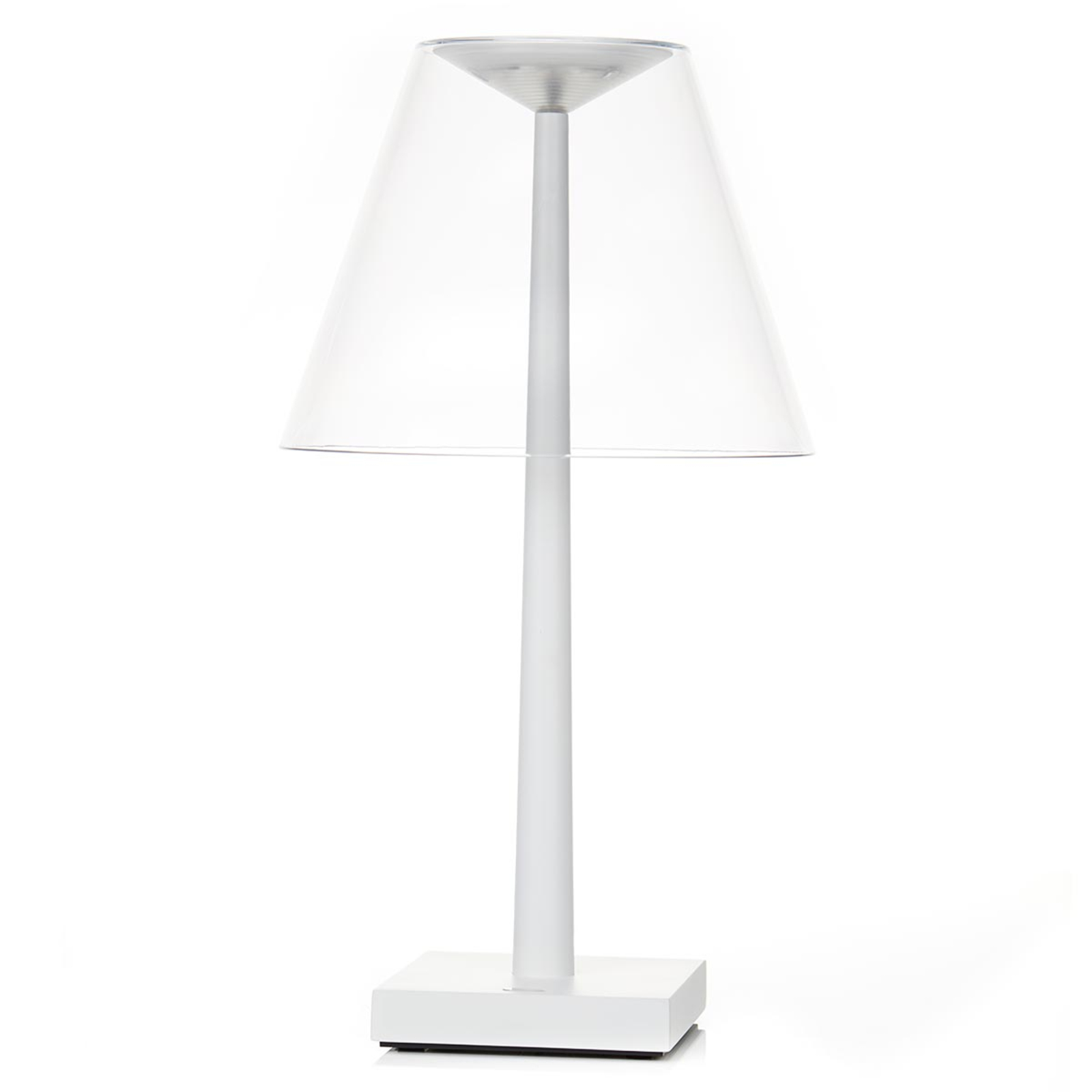 Rotaliana Dina+ lampă de masă LED acumul., alb/alb