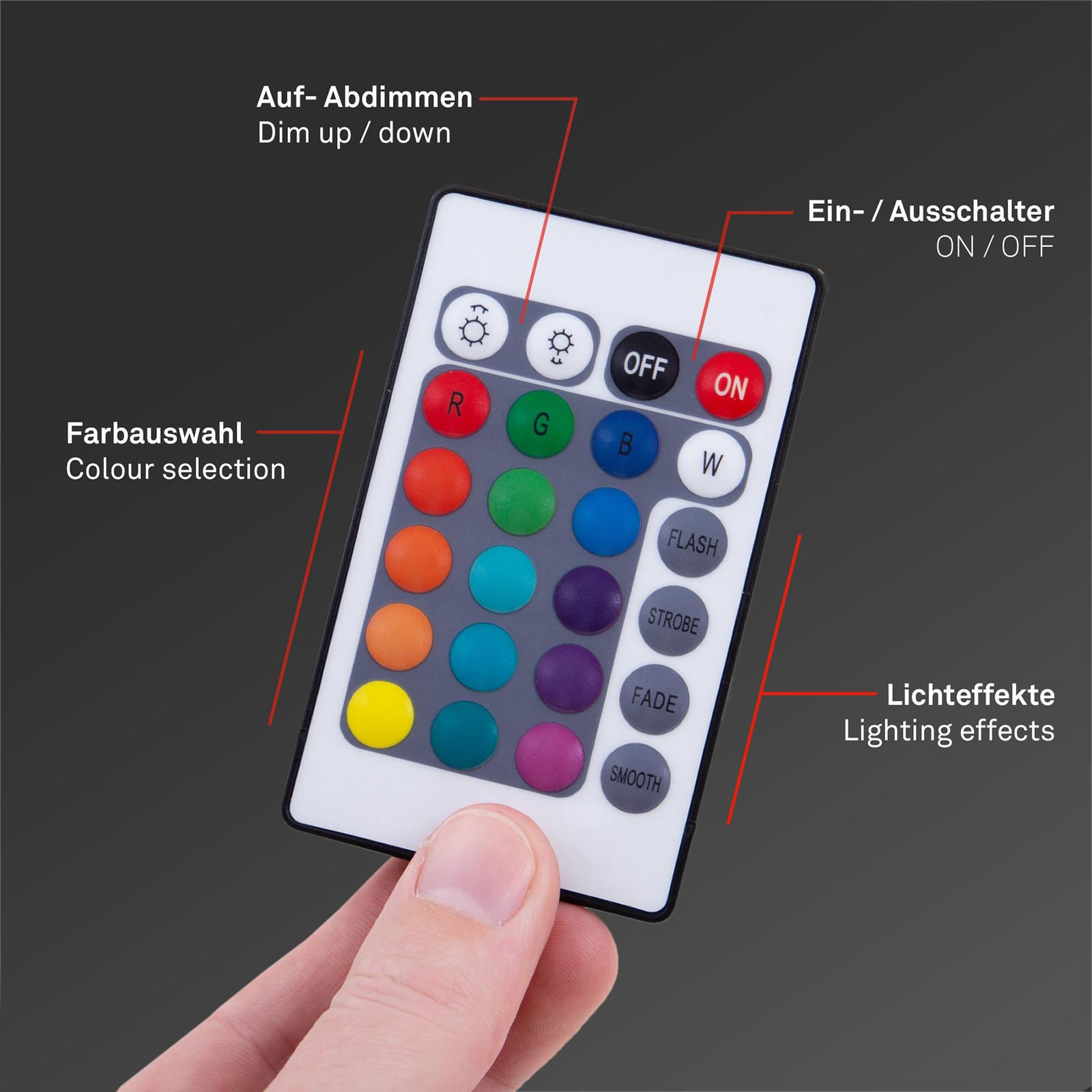 LED-RGB-Strip WiFi, 500cm, mit Fernbedienung