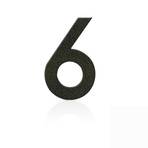 Номера на къщи от неръждаема стомана, номер 6, мока кафяв