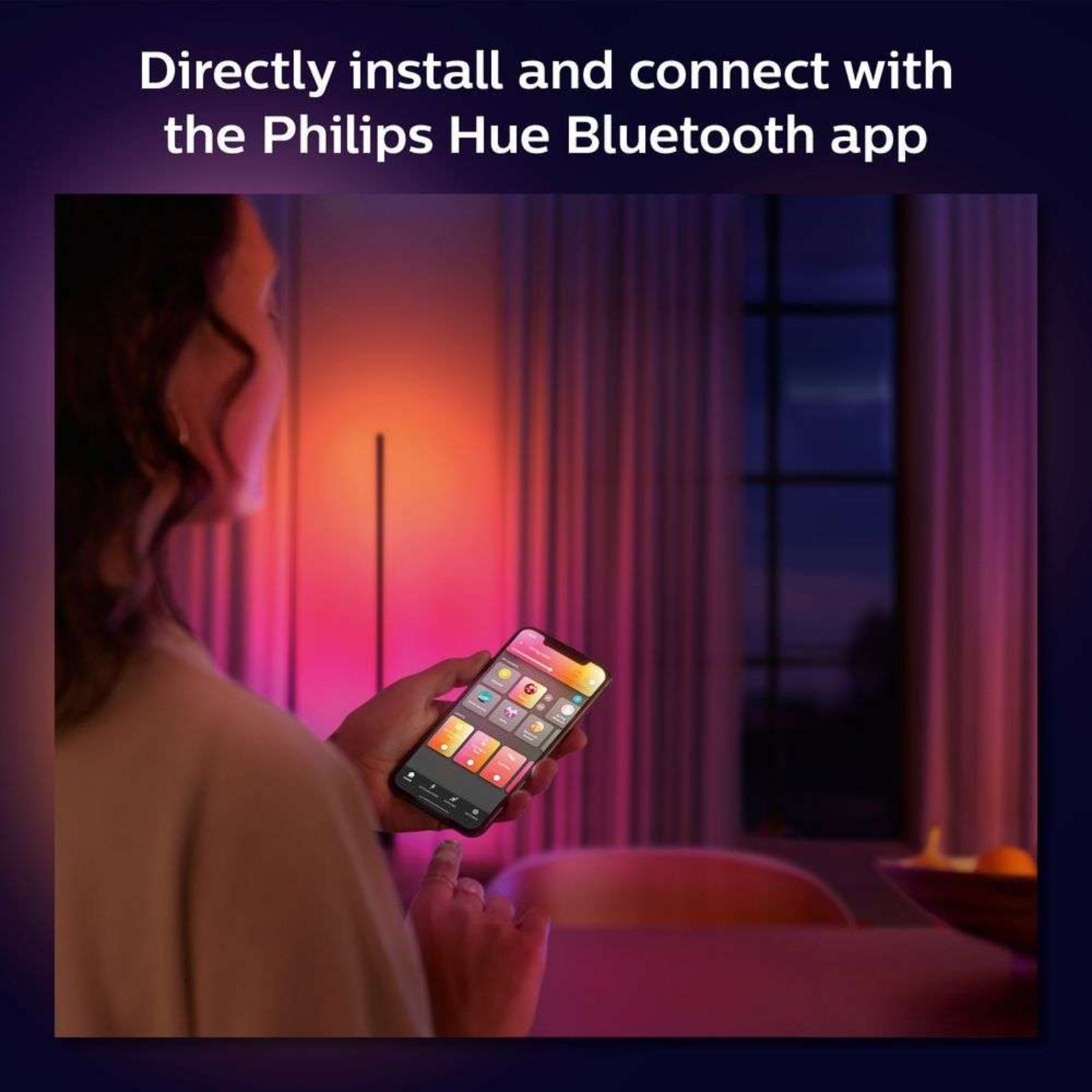 Signe Hue Gradiant Lampadar Black Bluetooth - Philips Hue