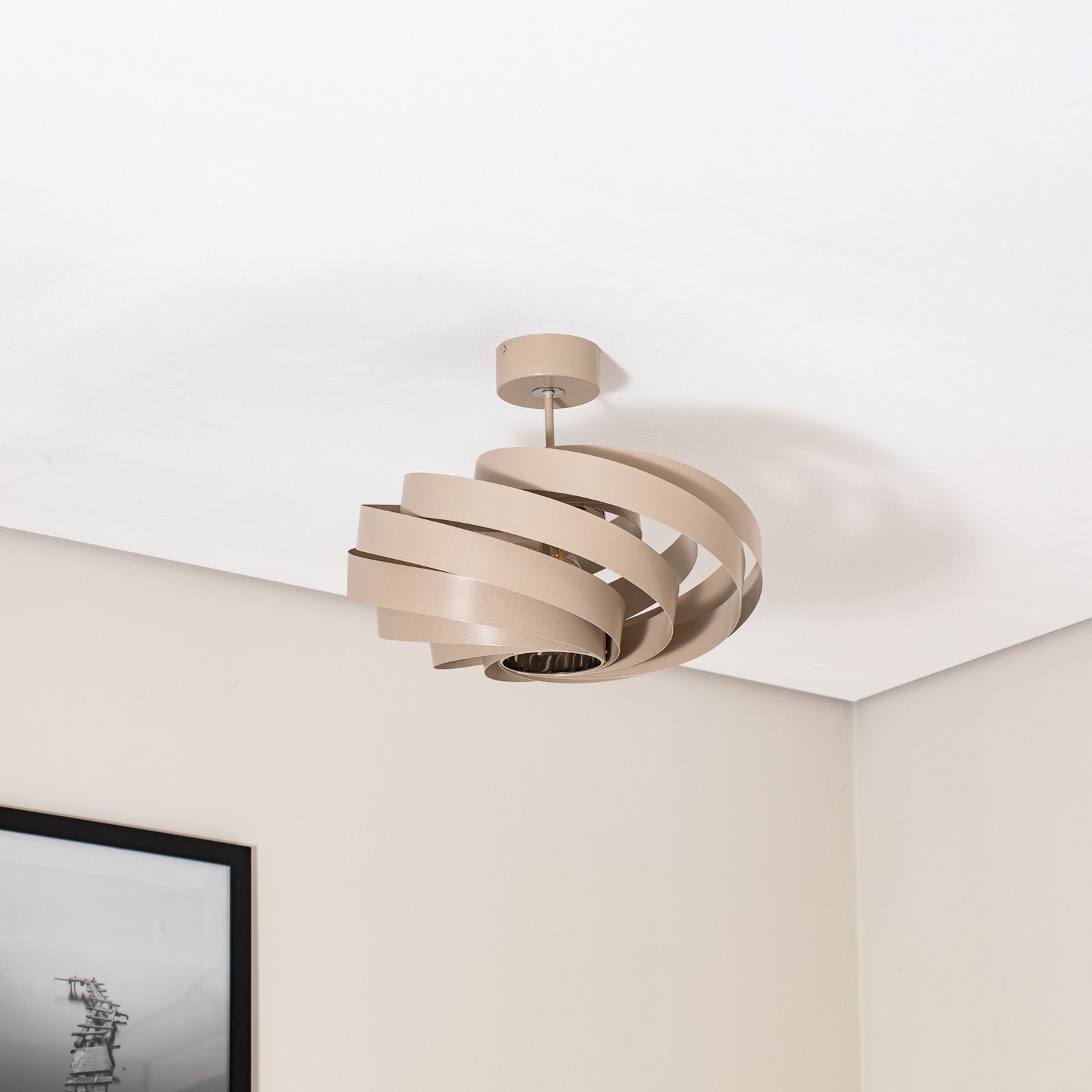 Loftlampe Vento, beige, Ø 50 cm