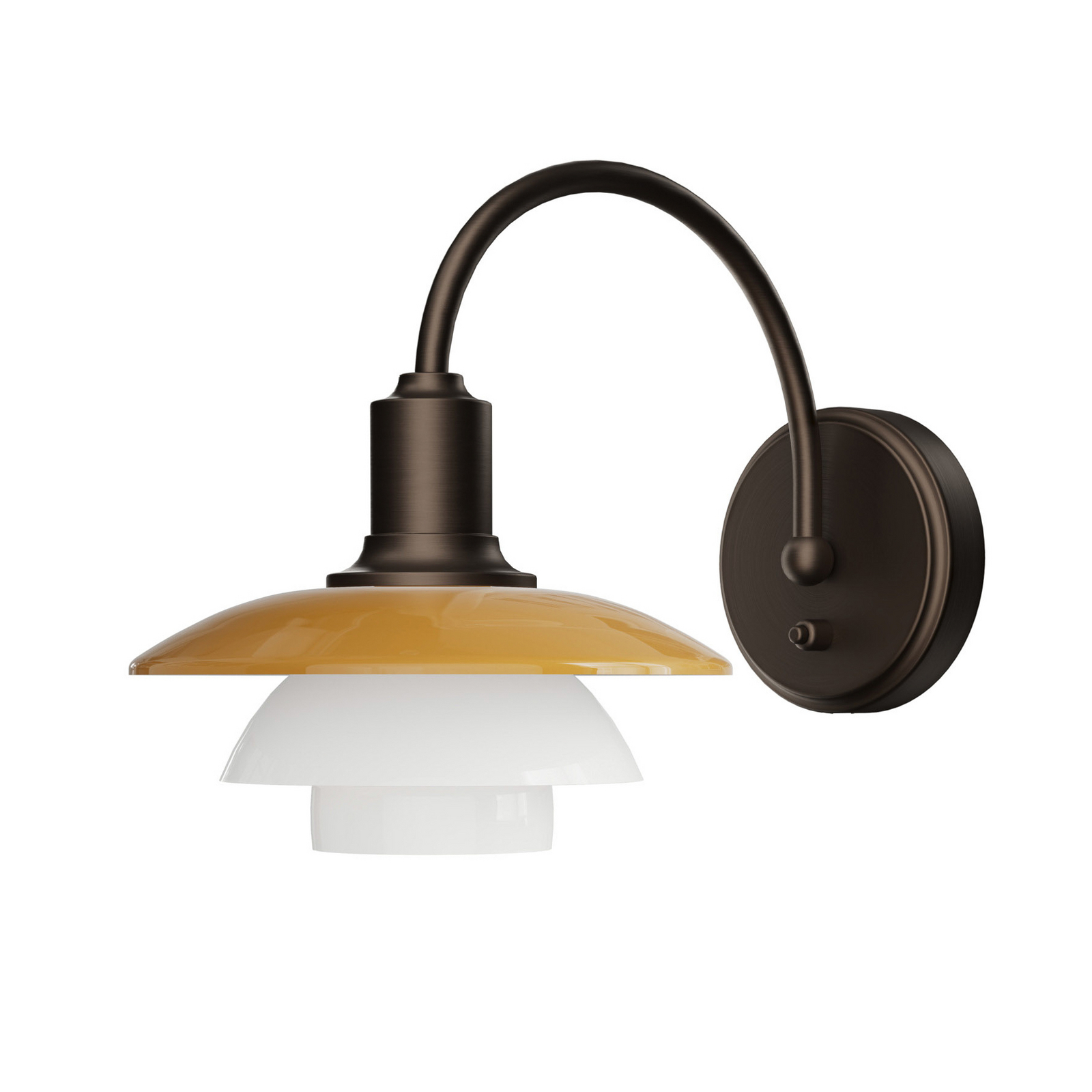Louis Poulsen PH 2/2 wall lamp, projection 32 cm, amber/white