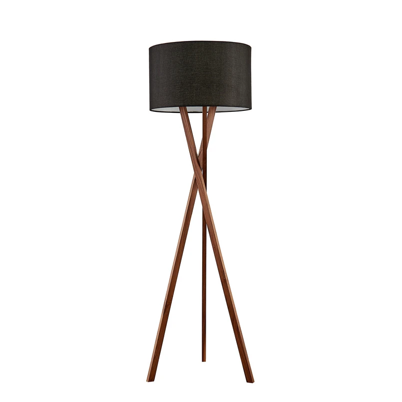 Lucande - Auriane Floor Lamp Black/Walnut