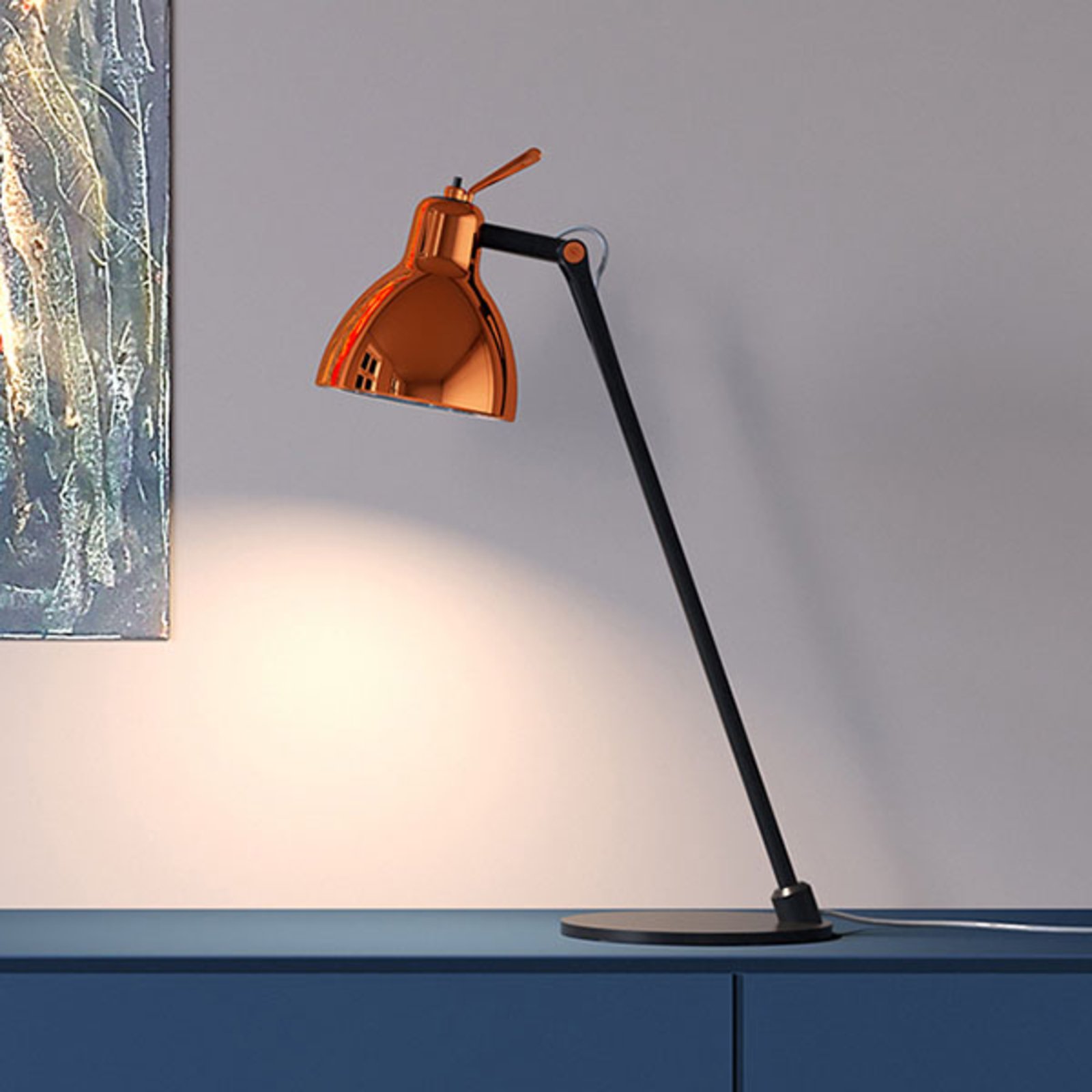 Rotaliana Luxy T0 Glam lámpara de mesa negro/cobre