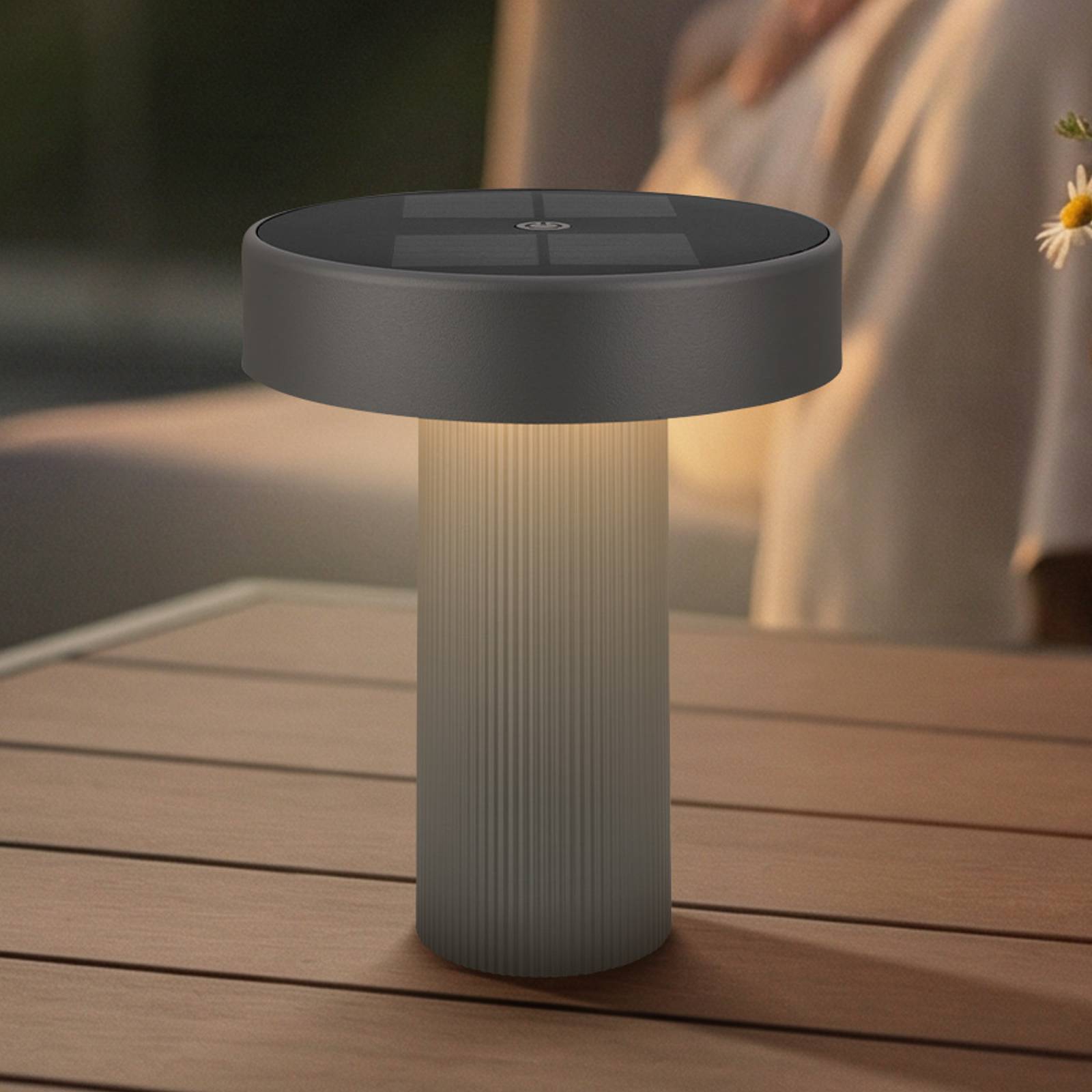 Briloner Lampe à poser LED rechargeable Poga, anthracite, plastique, IP44