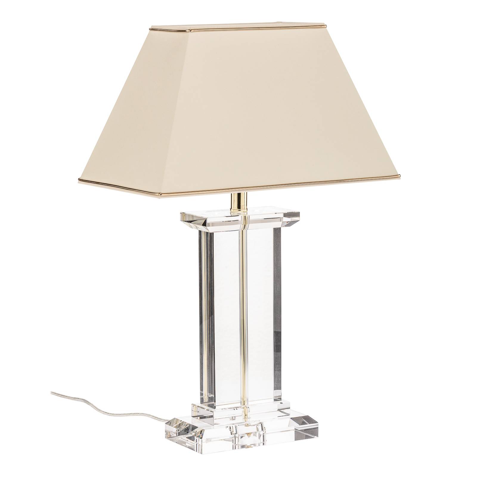 Veronique table lamp, wide base, cream/gold
