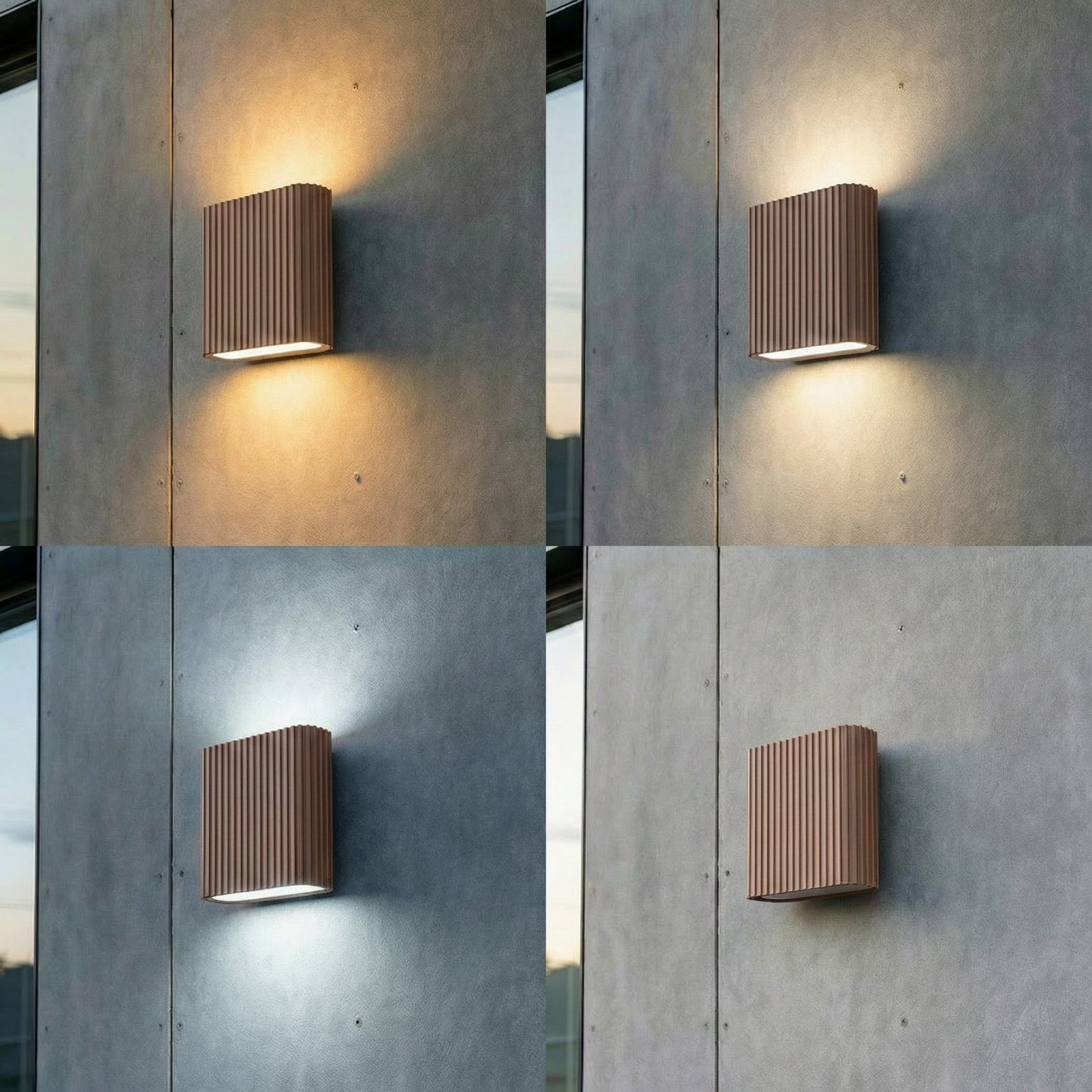 Kinkiet zewnętrzny LED Raija, ciemnobrązowy, 19 cm, CCT – Lucande