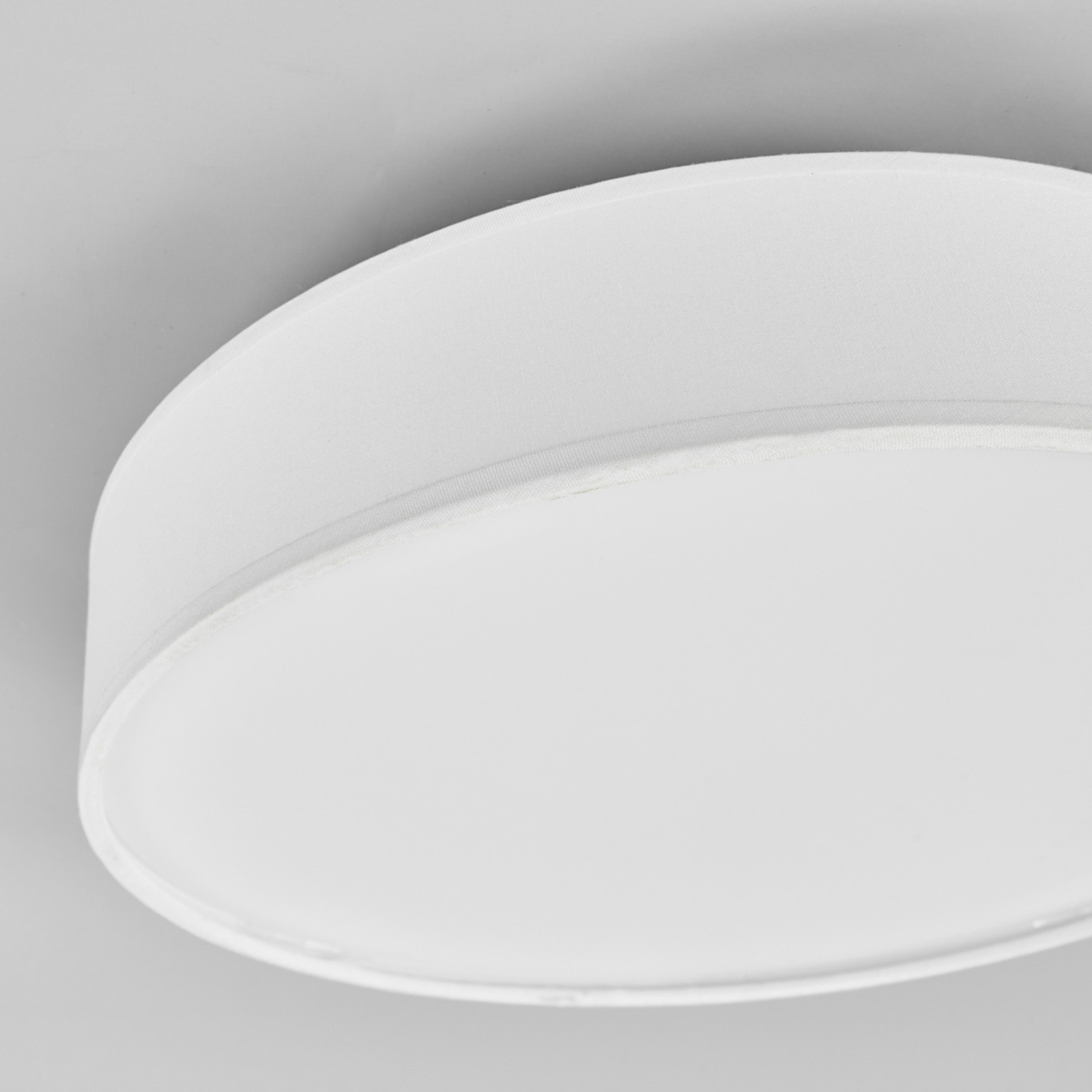 Fabric LED ceiling lamp Saira, 30 cm, white