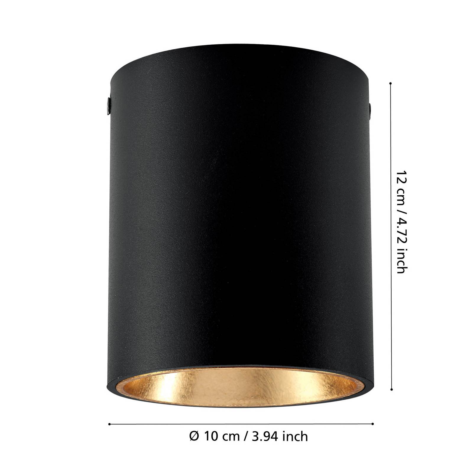 Lampa sufitowa LED Polasso okrągła, czarno-złota