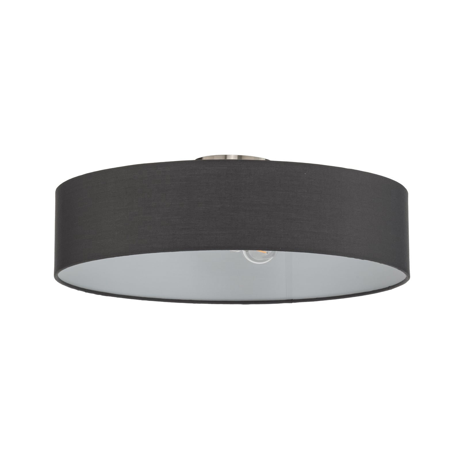Lindby Deckenleuchte Sebatin, Ø 50 cm, grau, Stoff, E27