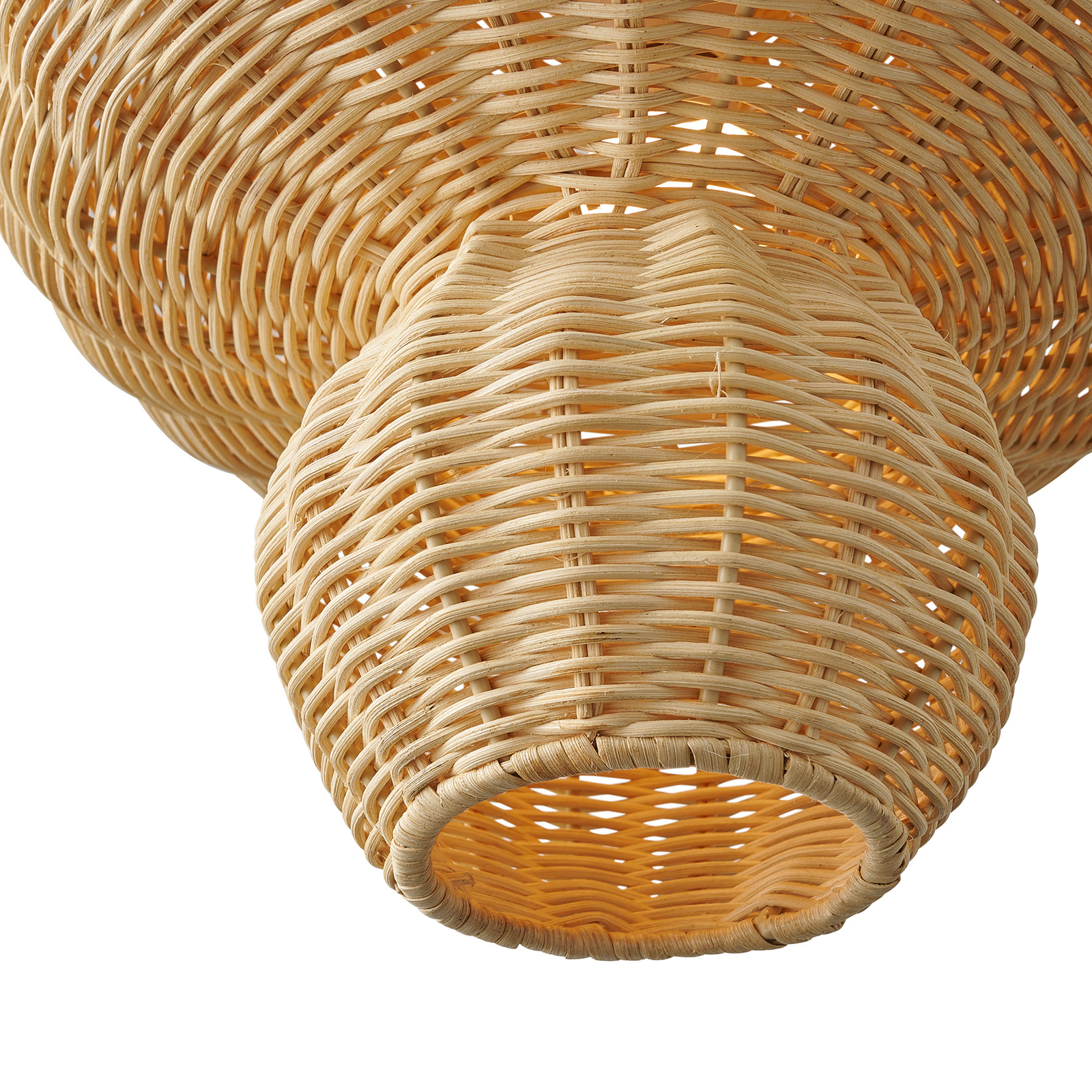 Lampa wisząca Allie, rattan, kształt grzyba, naturalny brąz