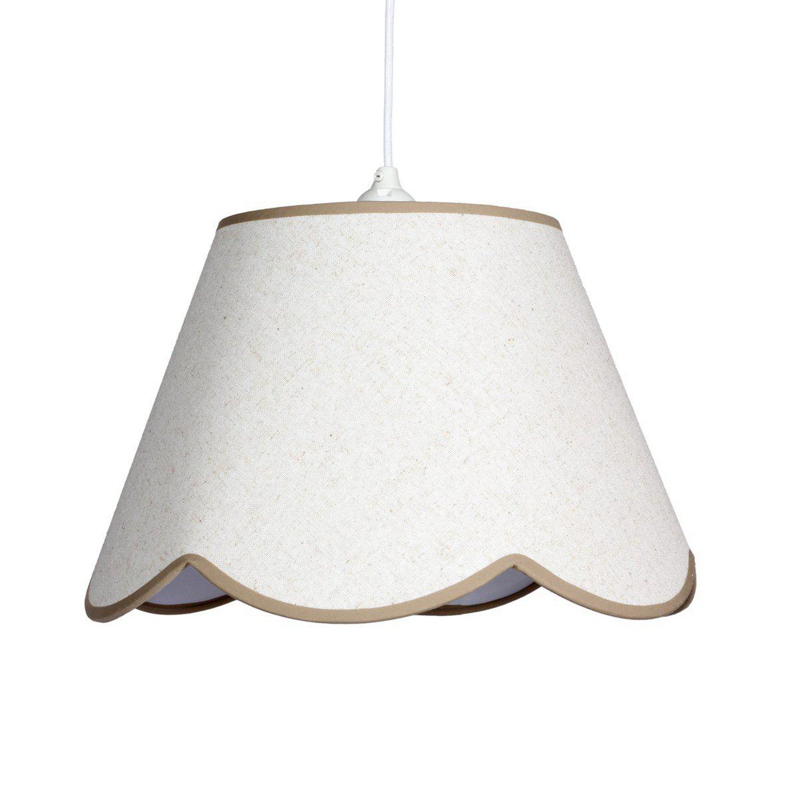 PR Home hengelampe Nell, beige, Ø 35 cm, E27, stoff