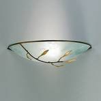 Wandlamp Luca, antiek goud, scavo glas