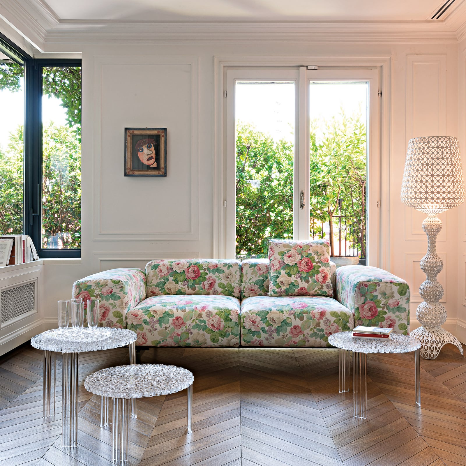 T-Table table, height 44 cm, Ø 50 cm, transparent - Kartell