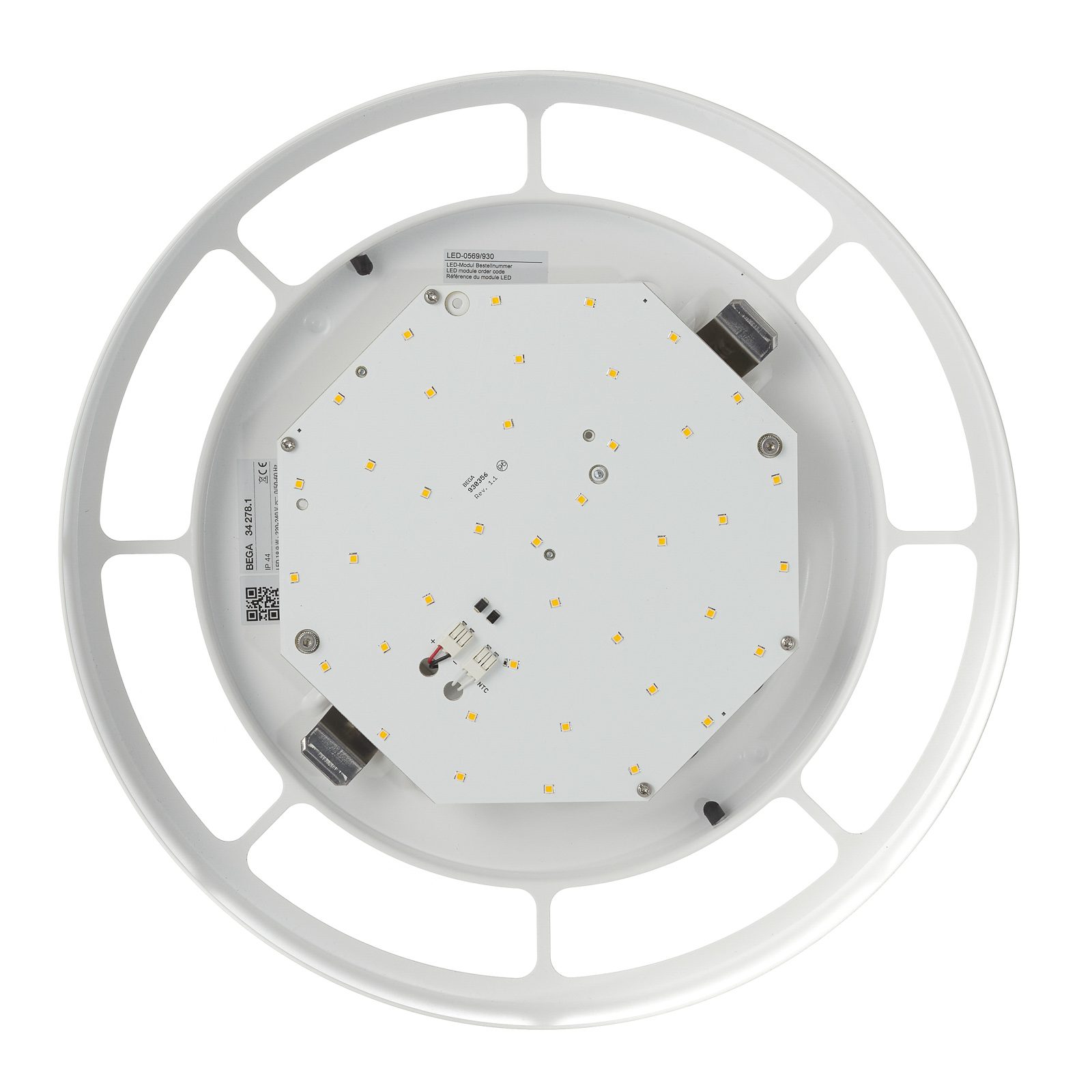 BEGA 34278 LED-loftlampe, hvid, Ø 36 cm, DALI