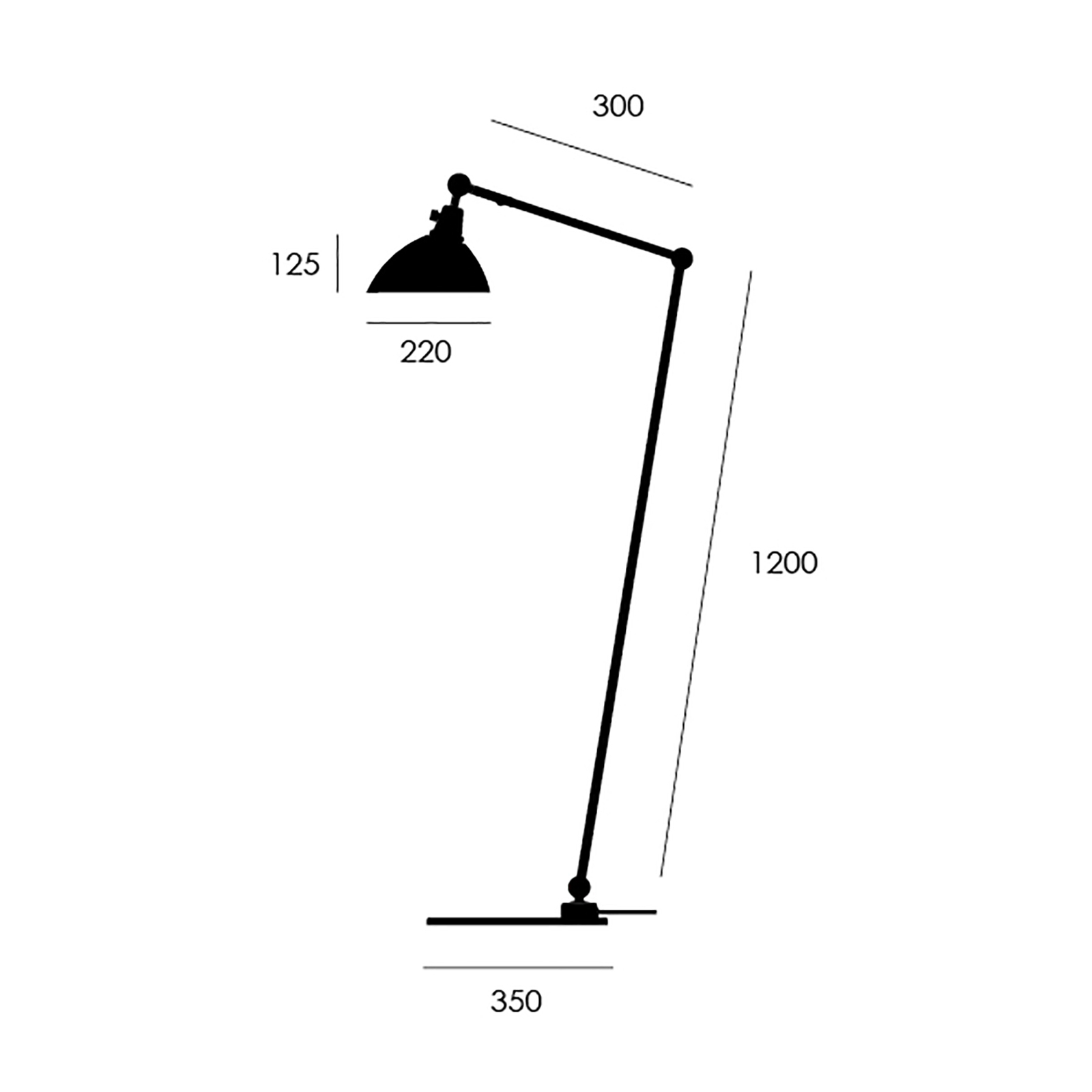 midgard modular TYP 556 floor lamp black 140 cm