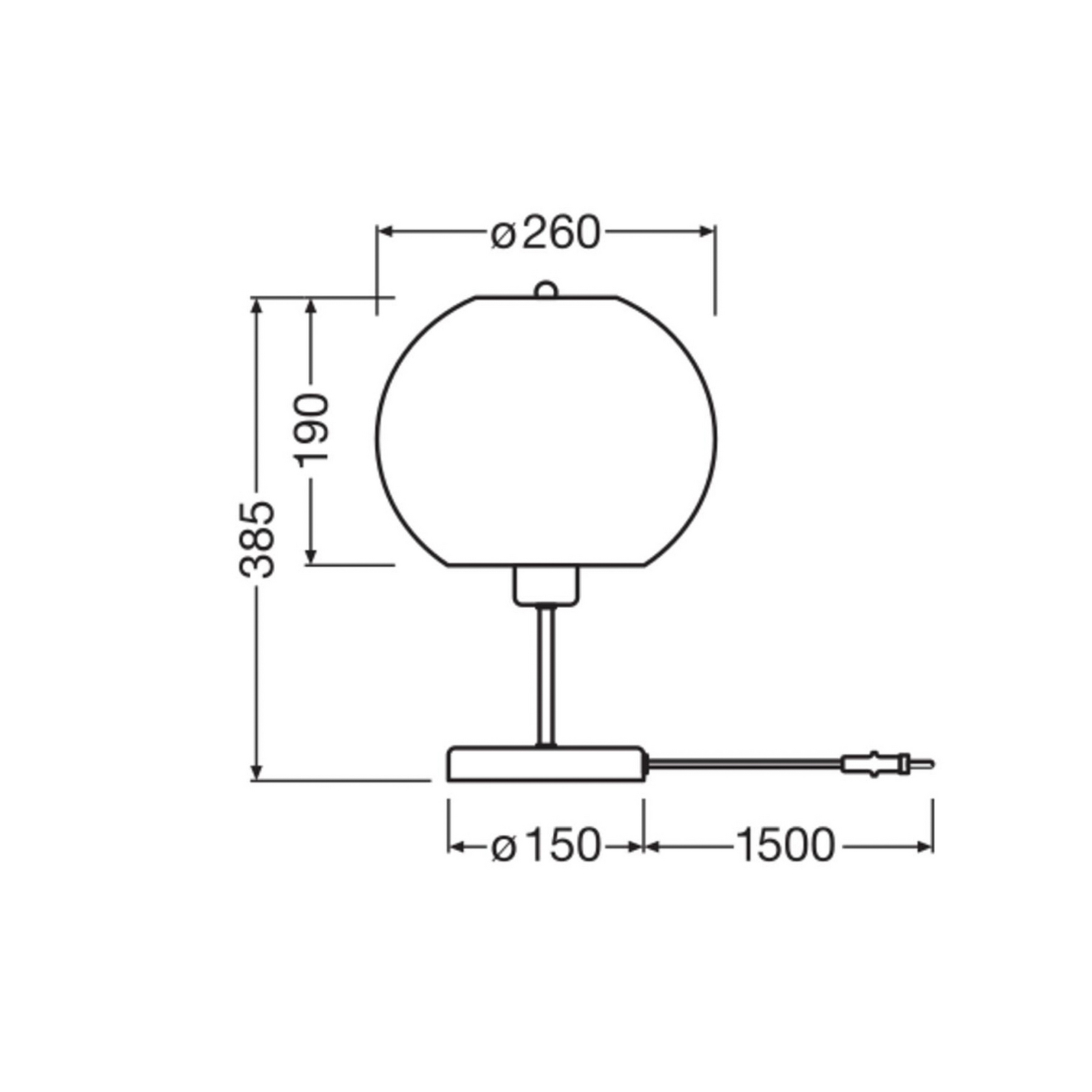 OSRAM bordlampe BALL, brun, høyde 39 cm, bølgepapp, E27