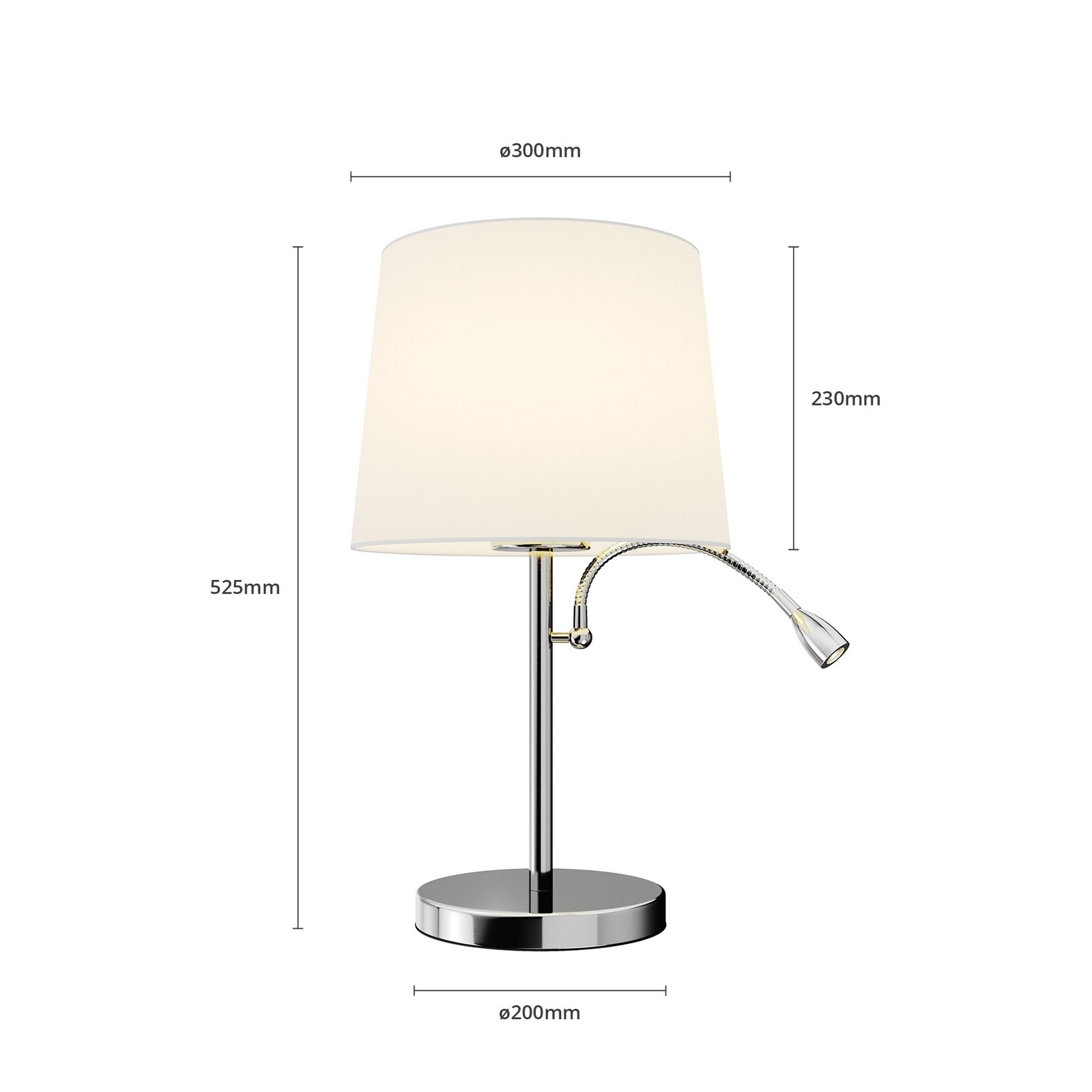 Benjiro Tischleuchte White/Chrome - Lindby